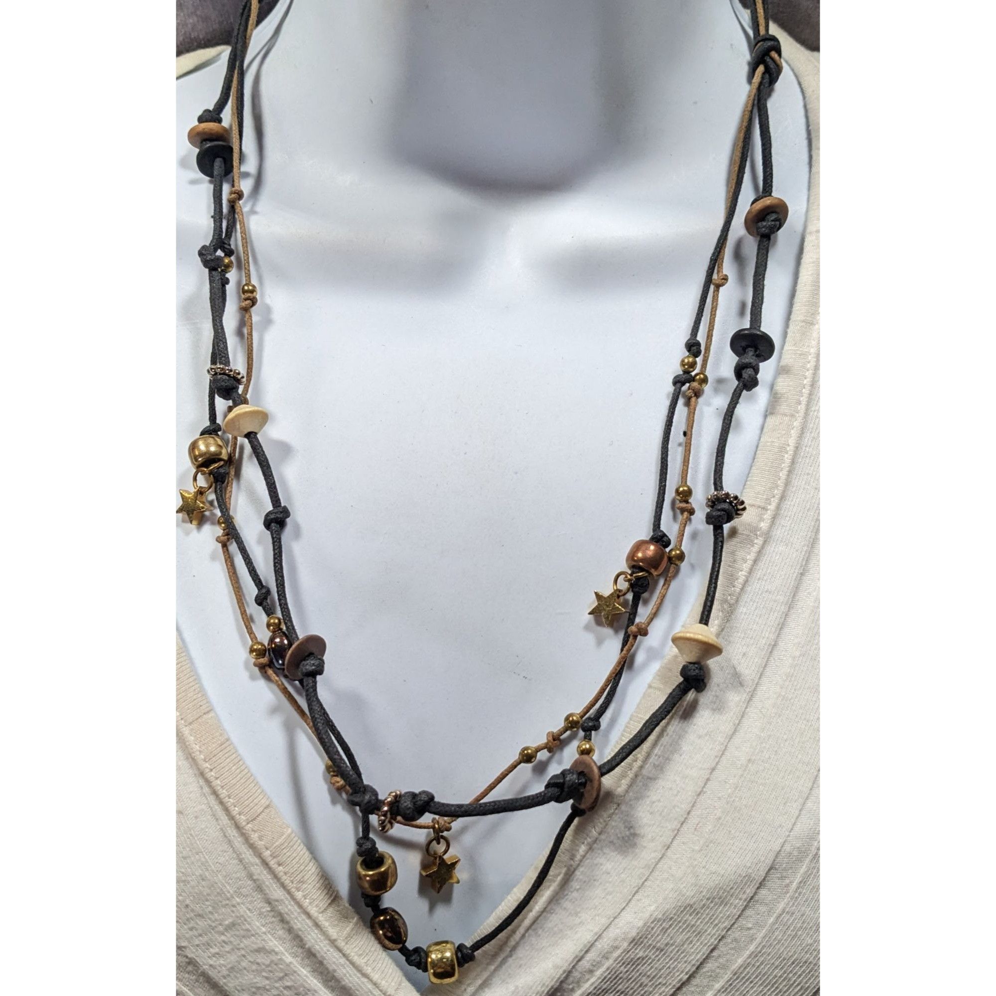 Other Whimsical Fairycore Layered Cord Necklace With Star Charms Size ONE SIZE - 2 Thumbnail