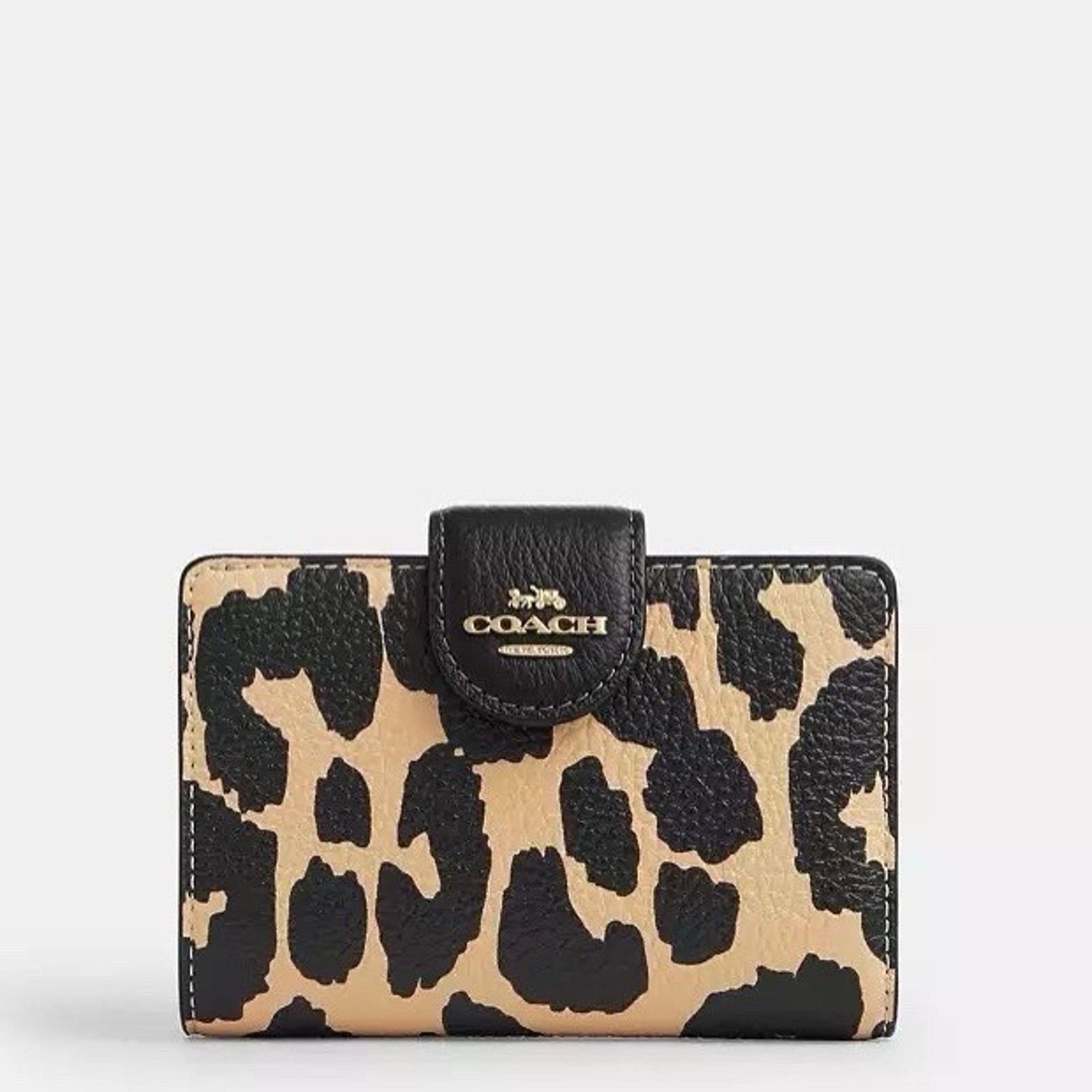 Coach NWT Coach Medium Corner Zip Wallet Gold/Leopard CBT25 Size ONE SIZE - 5 Thumbnail