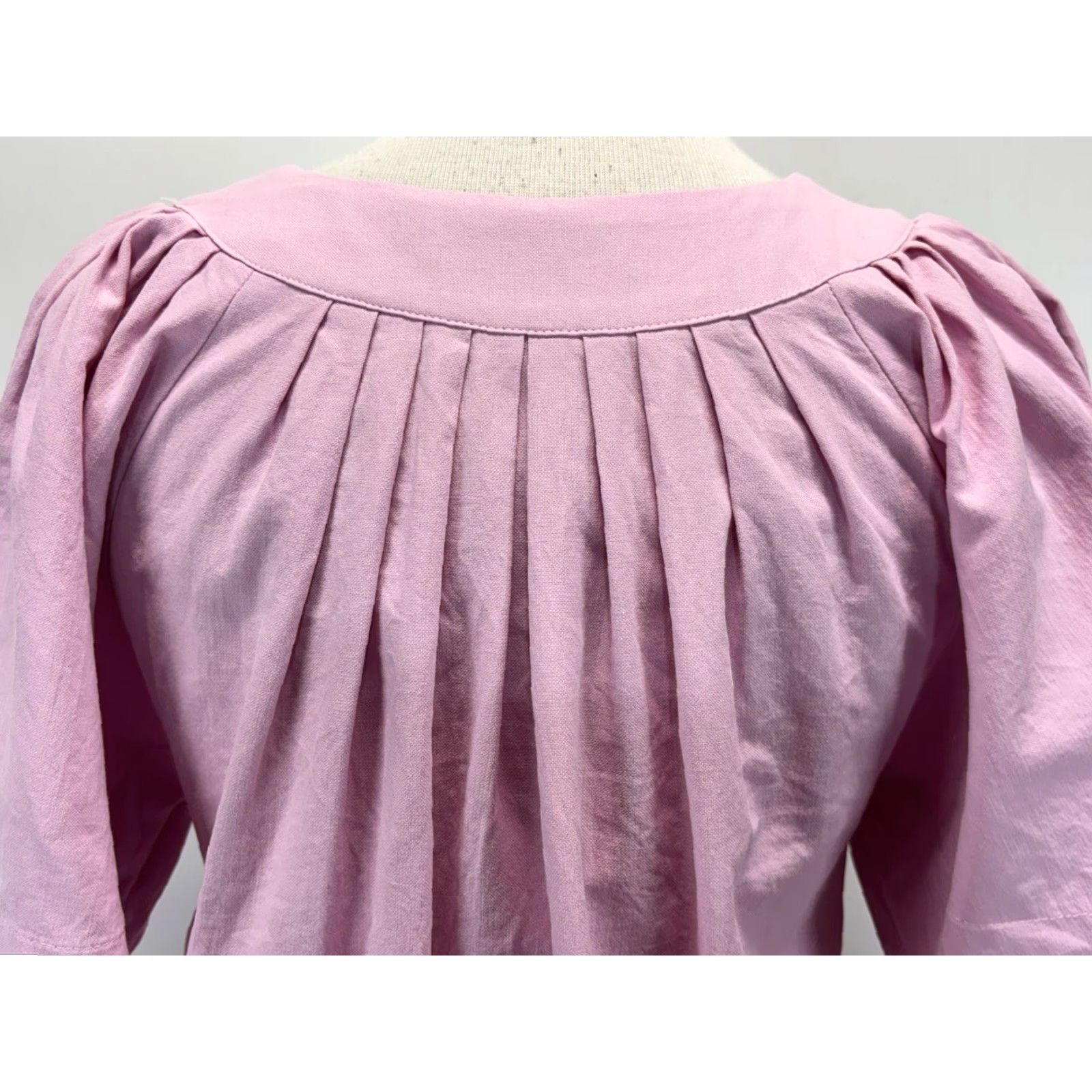 Vintage VINTAGE Pomander Place Finley Mini Dress XS Pink Cotton A-Line Flutter Sleeve Party/Cocktail Womens Size XS / US 0-2 / IT 36-38 - 6 Thumbnail