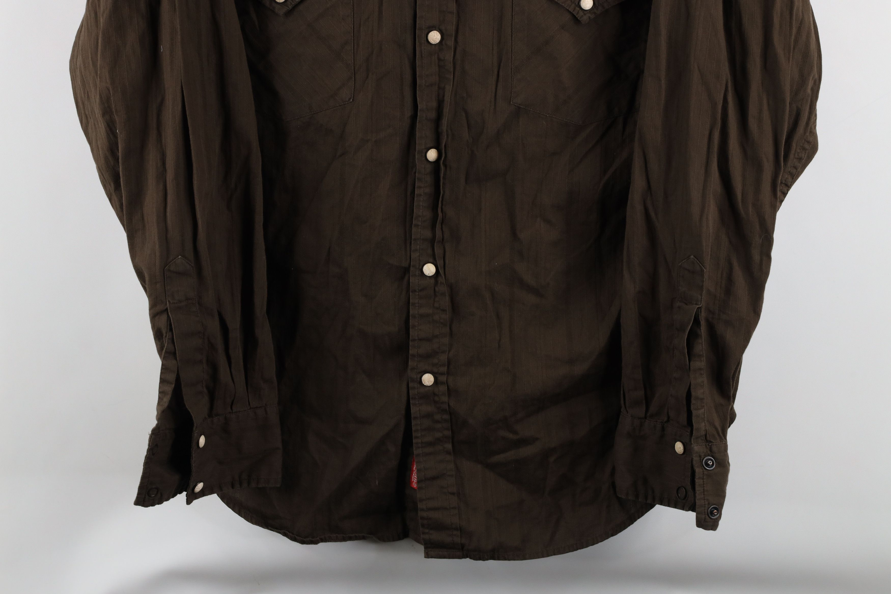 Guess × Vintage Vintage 90s Guess Striped Western Rodeo Snap Button Shirt Size US L / EU 52-54 / 3 - 3 Thumbnail