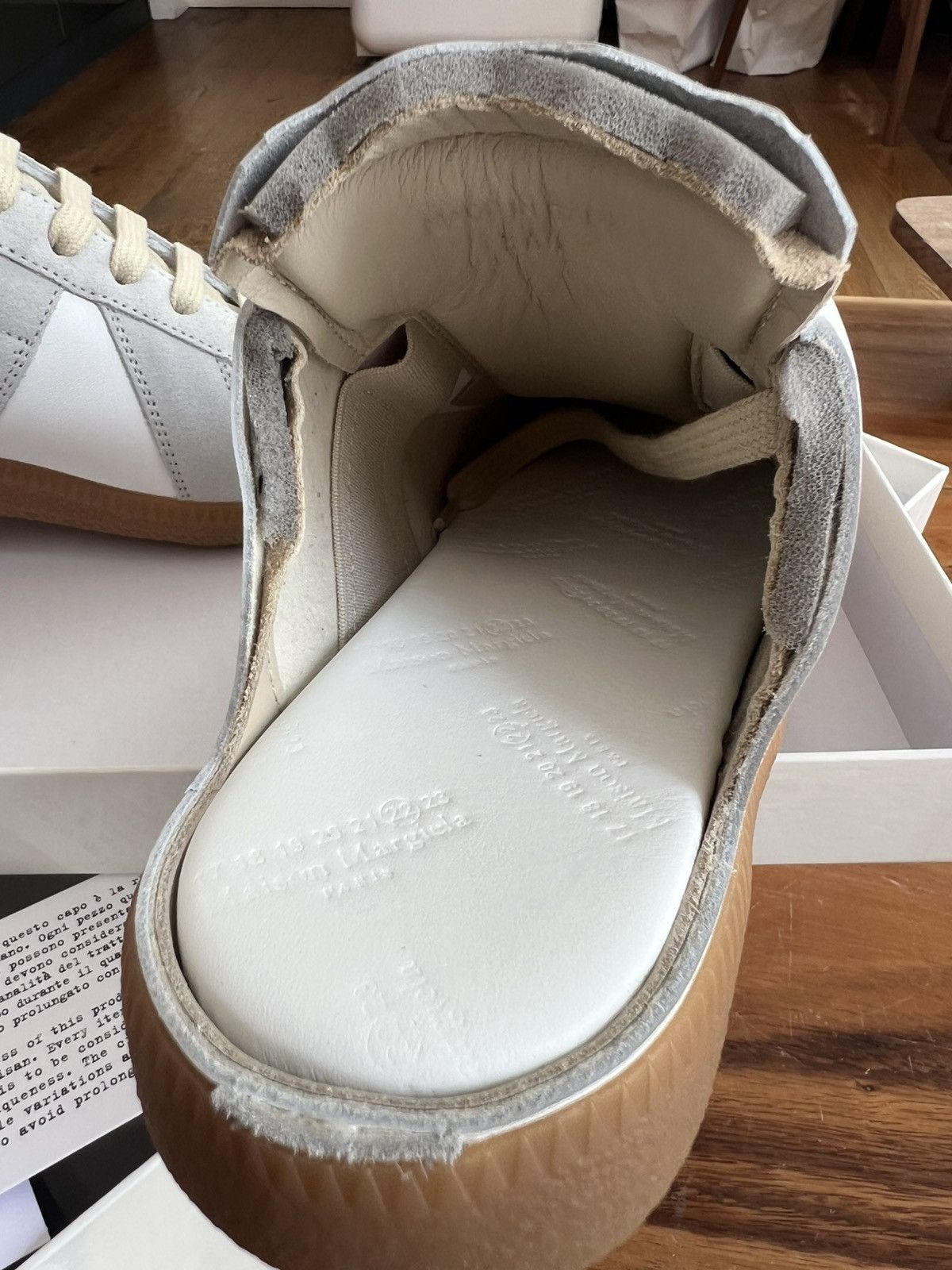 Maison Margiela Maison Margiela Replica leather sneakers 36/5 White Grey Size US 6.5 / IT 36.5 - 13 Thumbnail