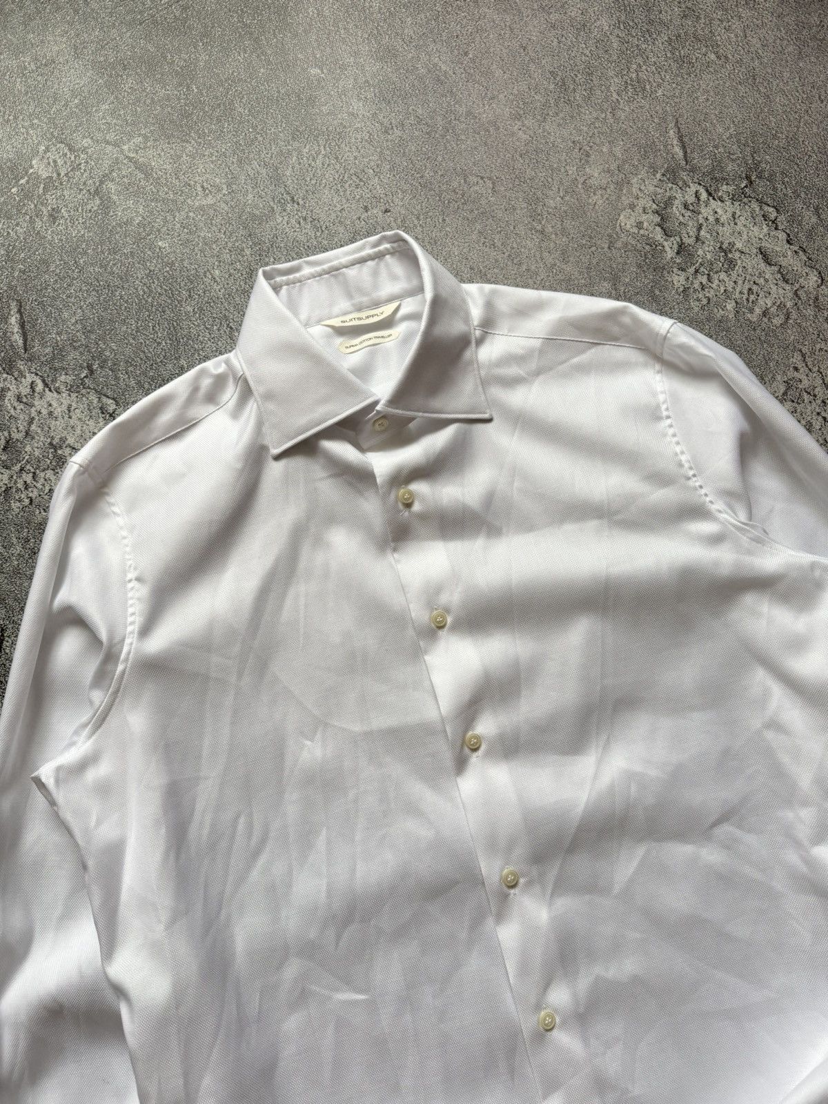 Designer × Suitsupply Suitsupply slim fit white button up shirt polo dress Size US M / EU 48-50 / 2 - 4 Thumbnail