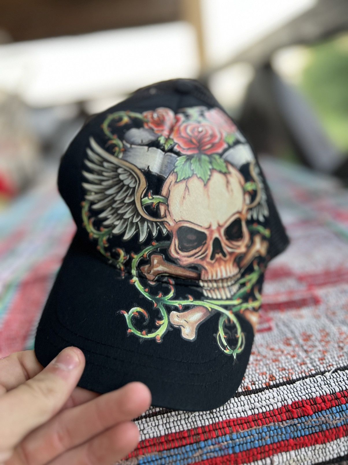 Ed Hardy 🔥 Vintage Ed Hardy Style Black Cap – One Size Size ONE SIZE - 3 Thumbnail
