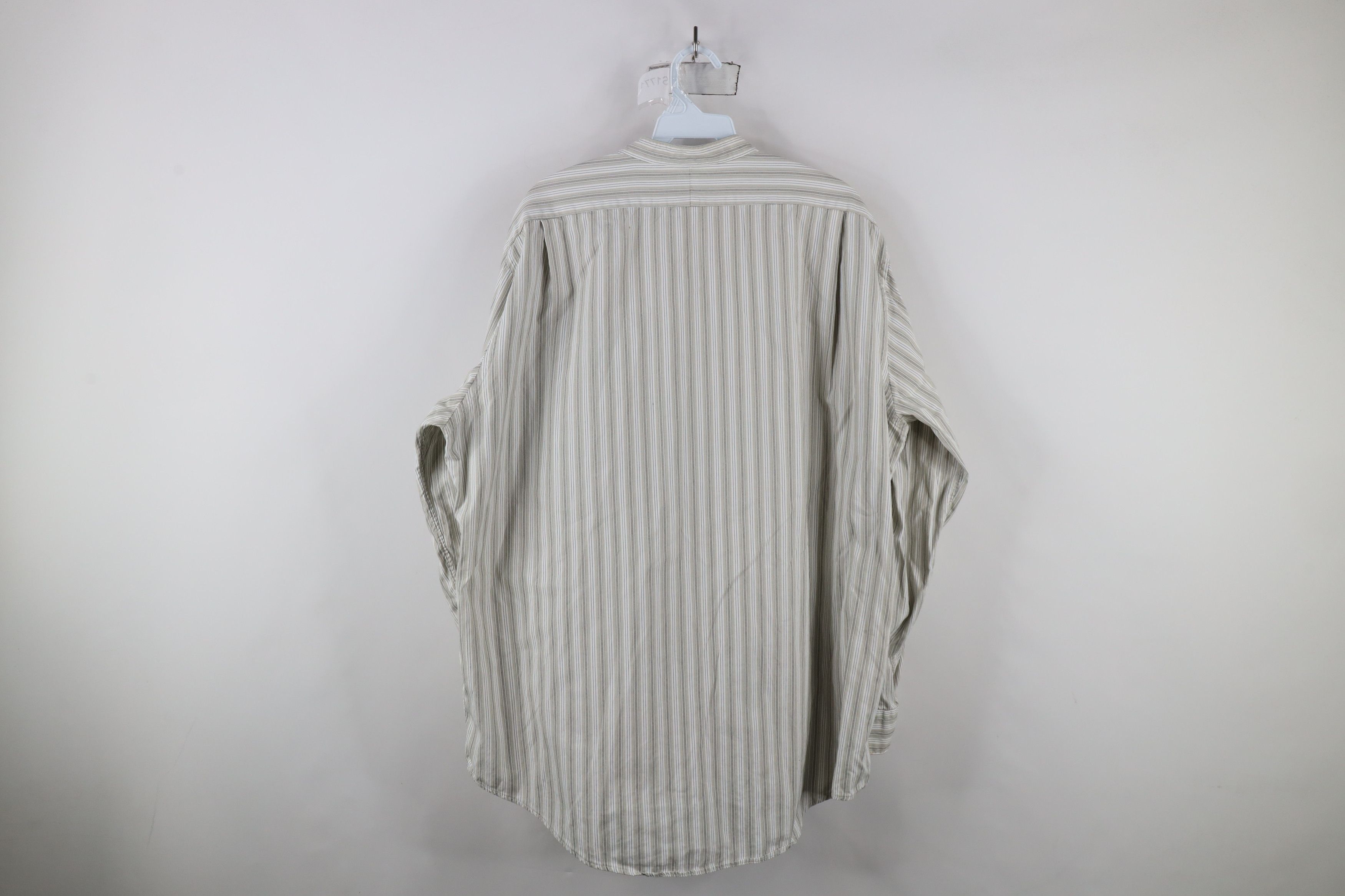 Lands' End × Vintage Vintage 90s Lands End Band Collar Button Shirt Cotton Size US L / EU 52-54 / 3 - 12 Thumbnail