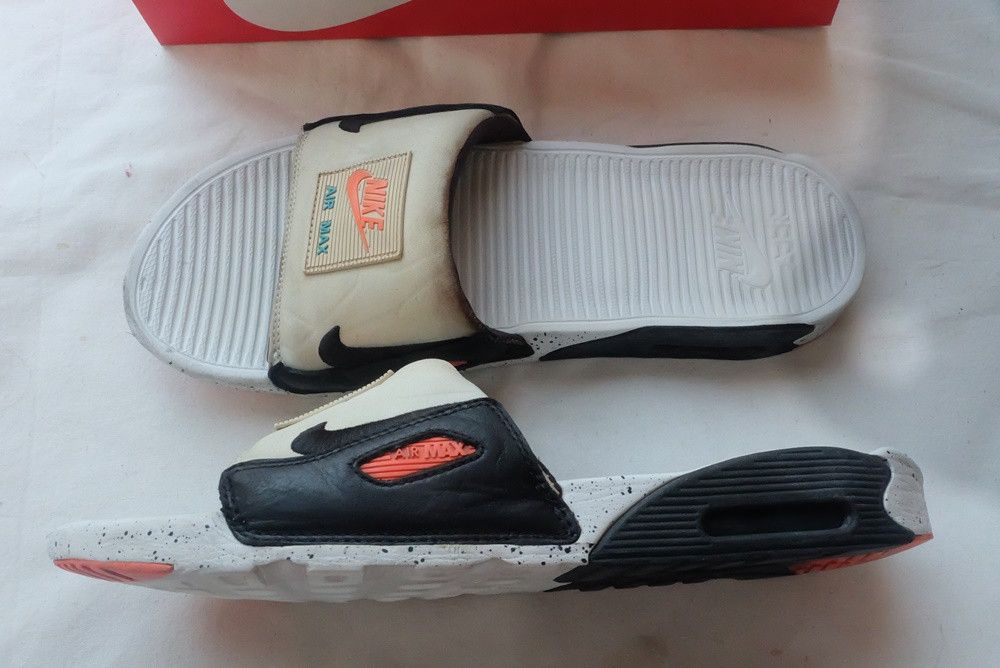 Nike Nike Air Max 90 Slide “White/Turf Orange” Size US 12 / EU 45 - 3 Thumbnail