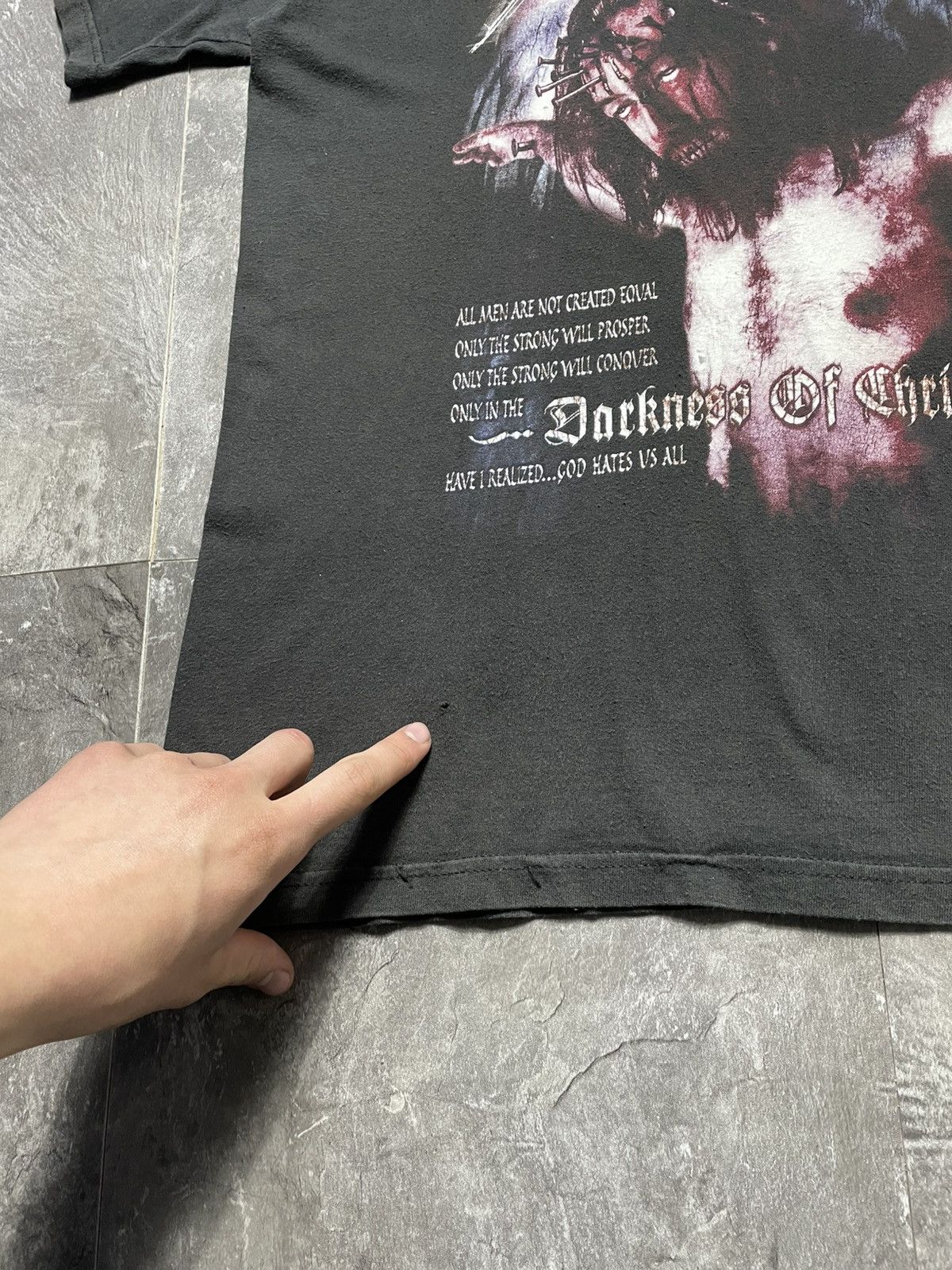Band Tees Slayer 2002 Darkness Of Chist God Hates Us All Vintage Y2K Size US XL / EU 56 / 4 - 3 Thumbnail