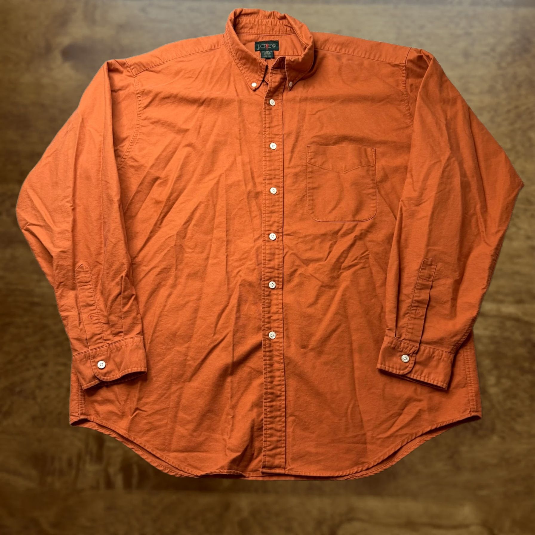 J.Crew J.Crew Shirt Mens XL Orange Solid Long Sleeve Button Up Cotton Casual Fall Size US XL / EU 56 / 4 - 1 Thumbnail