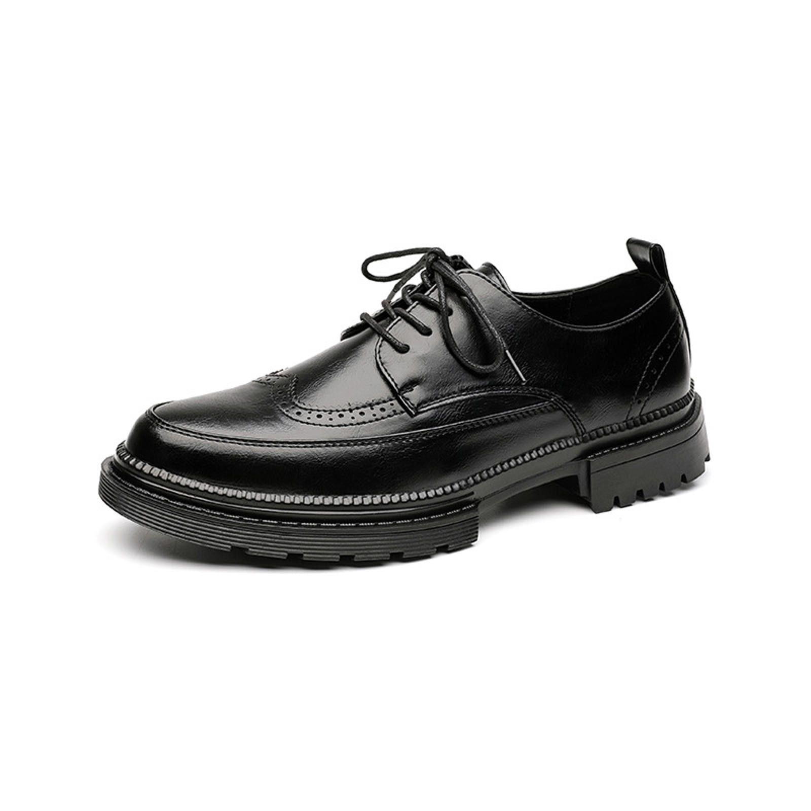 Vintage Stylish Black Brogue Shoes for Men Size US 10.5 / EU 43-44 - 3 Thumbnail