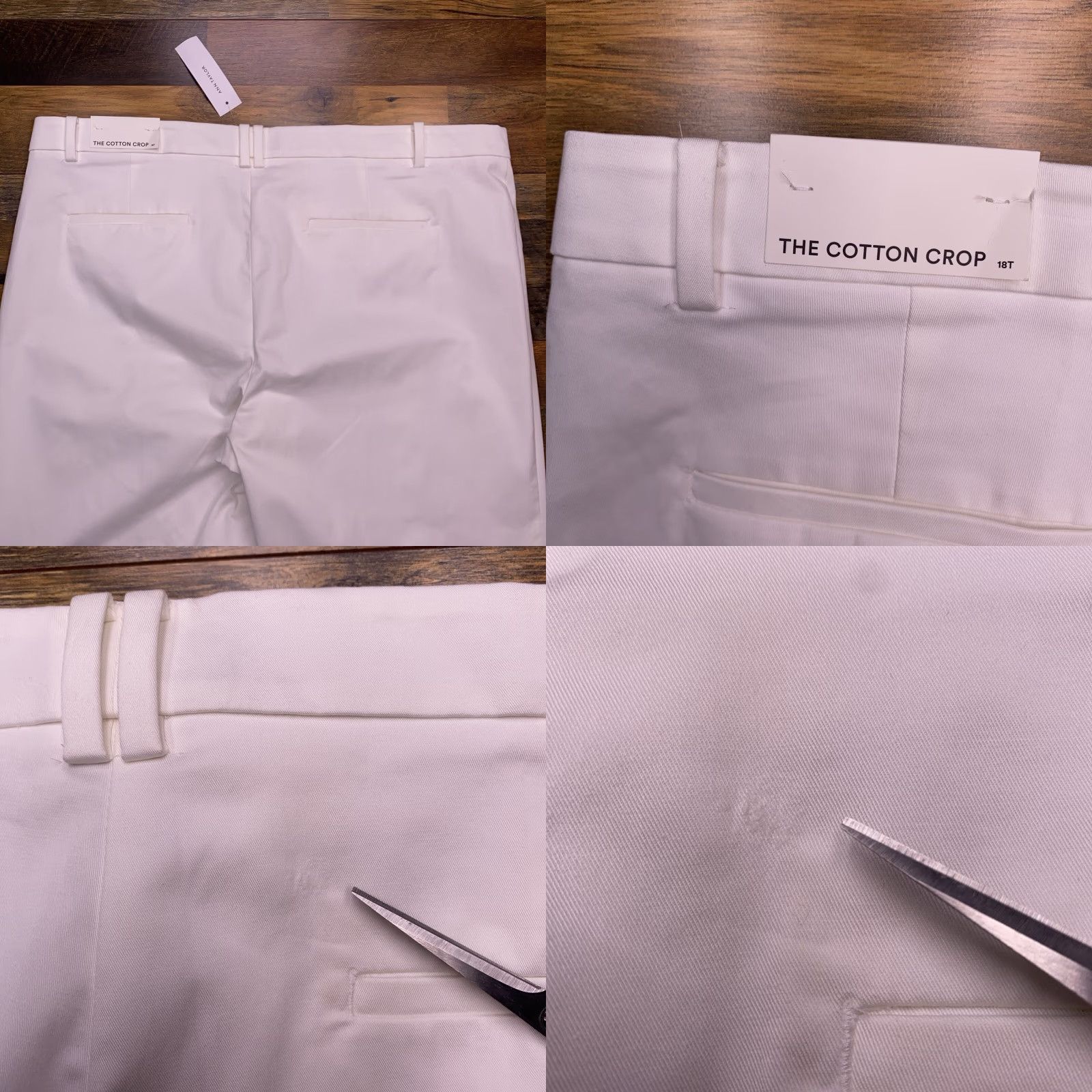 Ann Taylor Ann Taylor Cotton Crop Pants 18 Tall White Mid Rise Stretch New Pants Tall White 18 Size 40" / US 18 - 8 Thumbnail