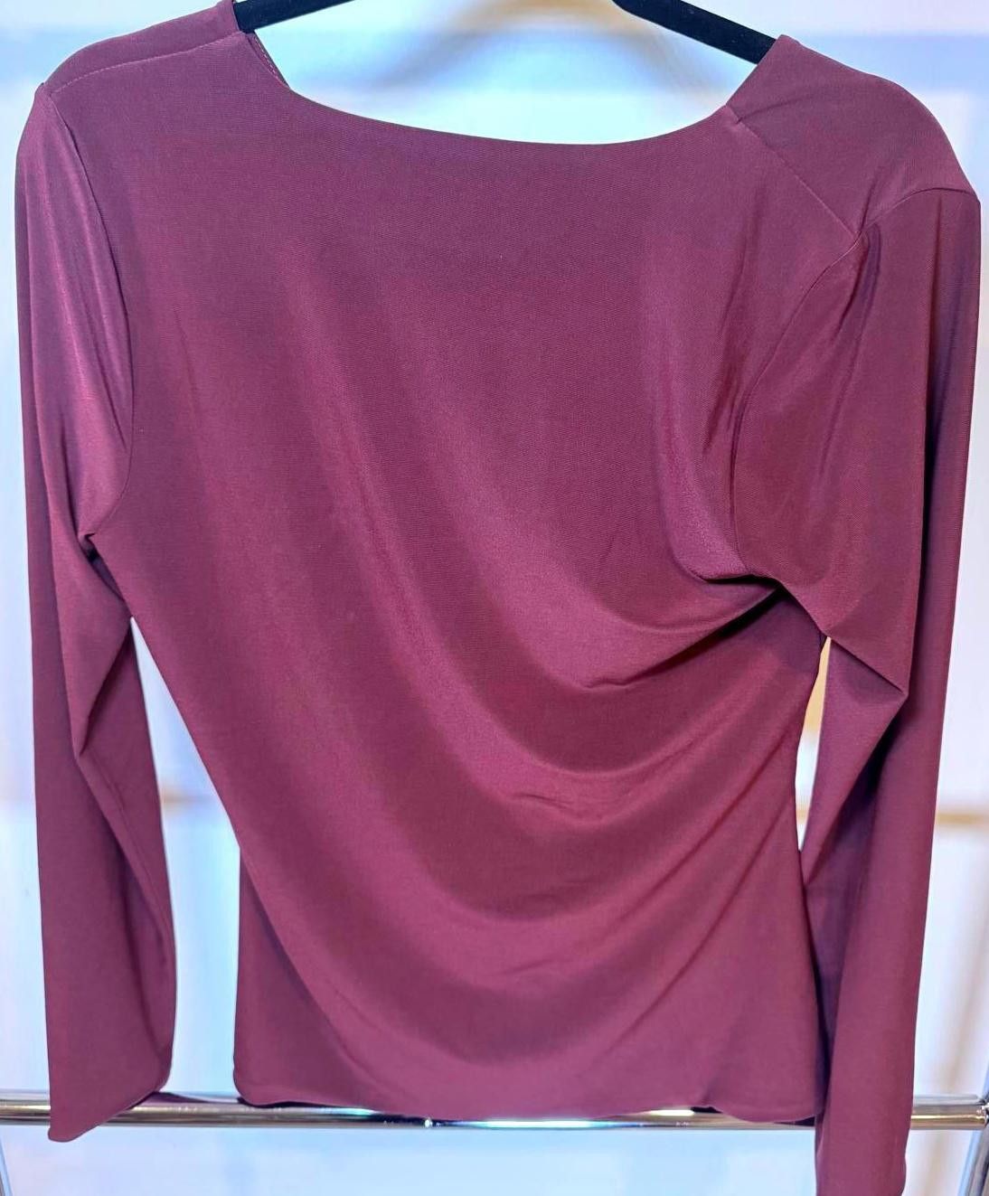 Designer Elegant Plum Wrap Top by White House Black Market - Size M Size M / US 6-8 / IT 42-44 - 2 Thumbnail