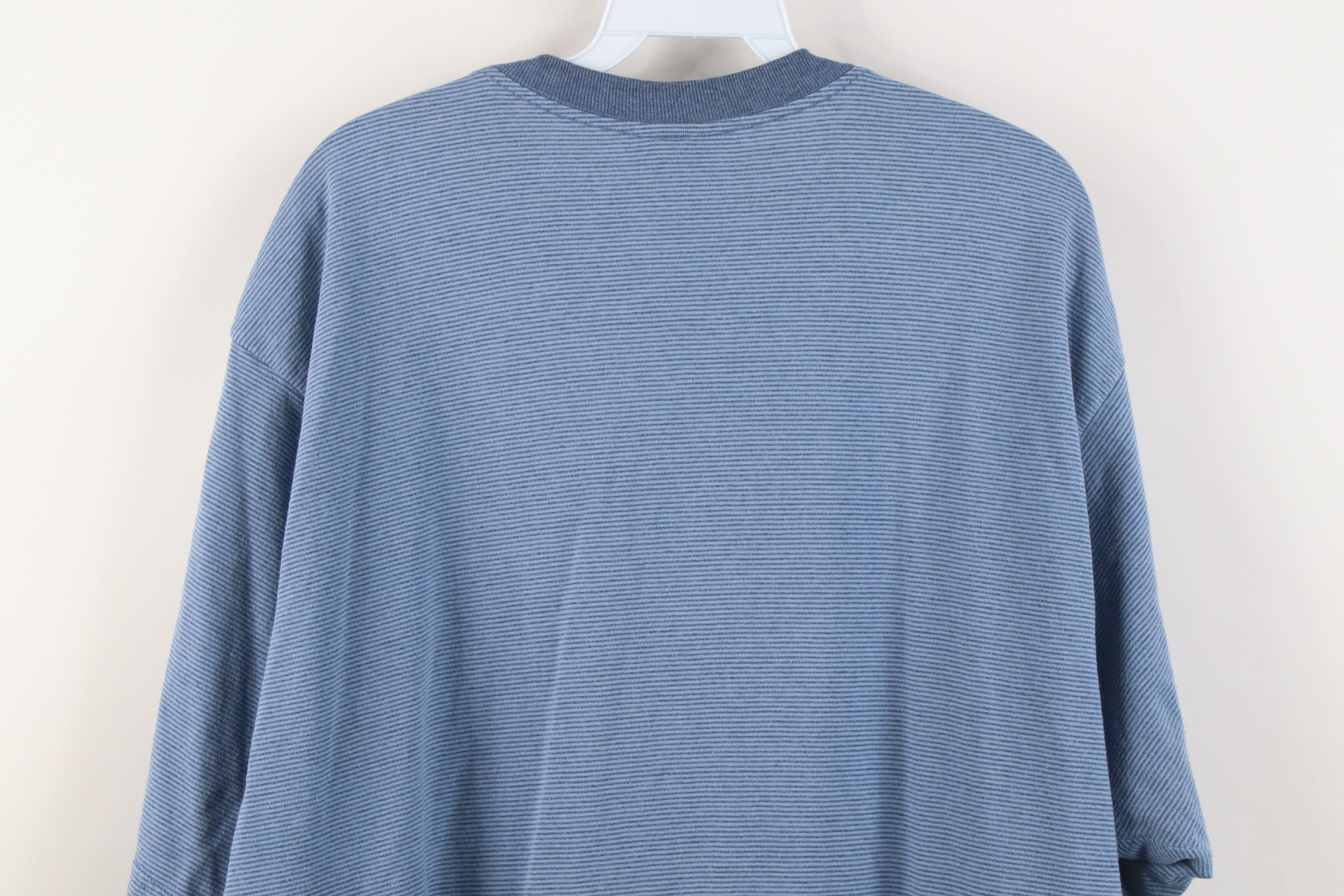 Vintage Vintage 90s Streetwear Baggy Fit Striped T-Shirt Blue Size US XL / EU 56 / 4 - 10 Thumbnail