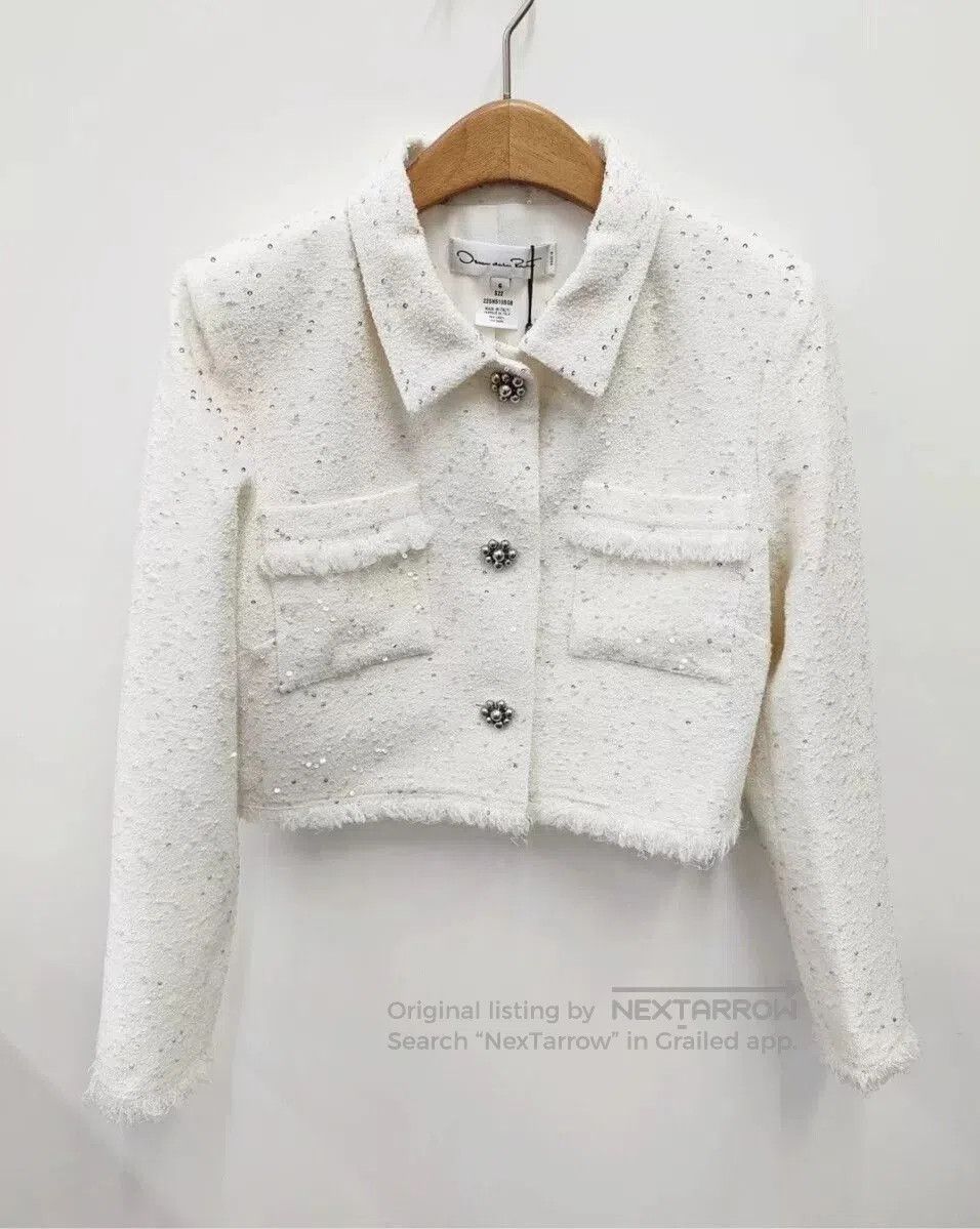 Oscar De La Renta Oscar de la Renta White Short Jacket. Size S / US 4 / IT 40 - 1 Thumbnail