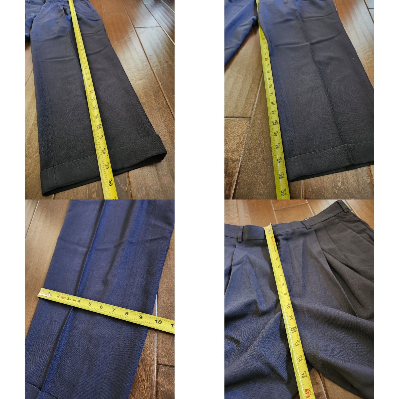 Savane Savane Dress Pants Navy Blue W34 L29 Men's Regular Polyester Wool Zip Button Business Formal Wedding Shirt/Pants? Size US 34 / EU 50 - 8 Thumbnail