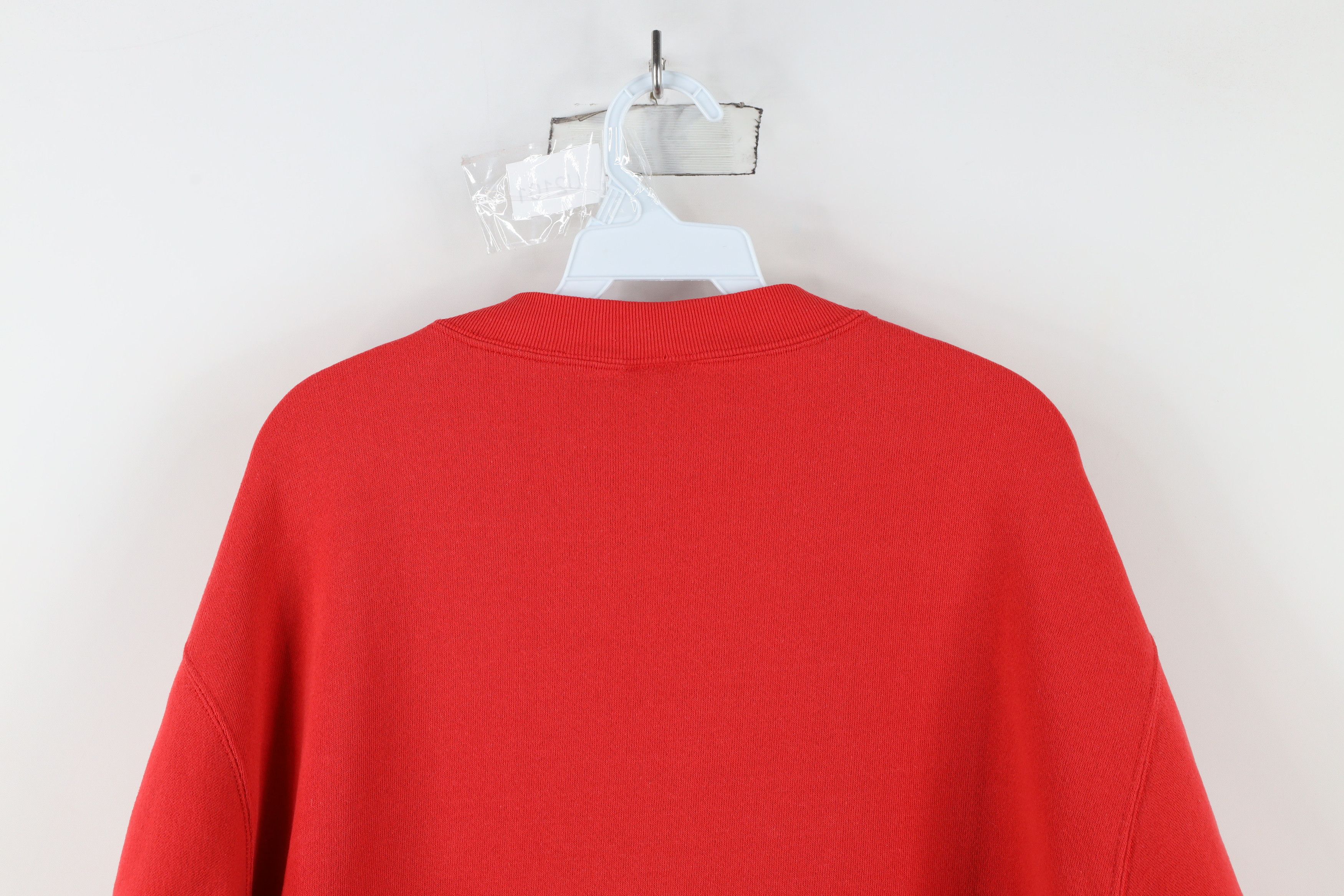Vintage Vintage 90s State University Short Sleeve Sweatshirt Red Size US L / EU 52-54 / 3 - 12 Thumbnail