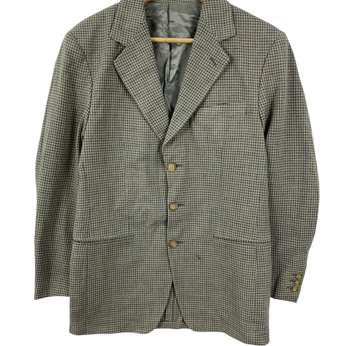 Adolfo Dominguez Vintage ADOLFO DOMINGUEZ Made In Spain Herringbone Blazer Size 46L - 5 Thumbnail