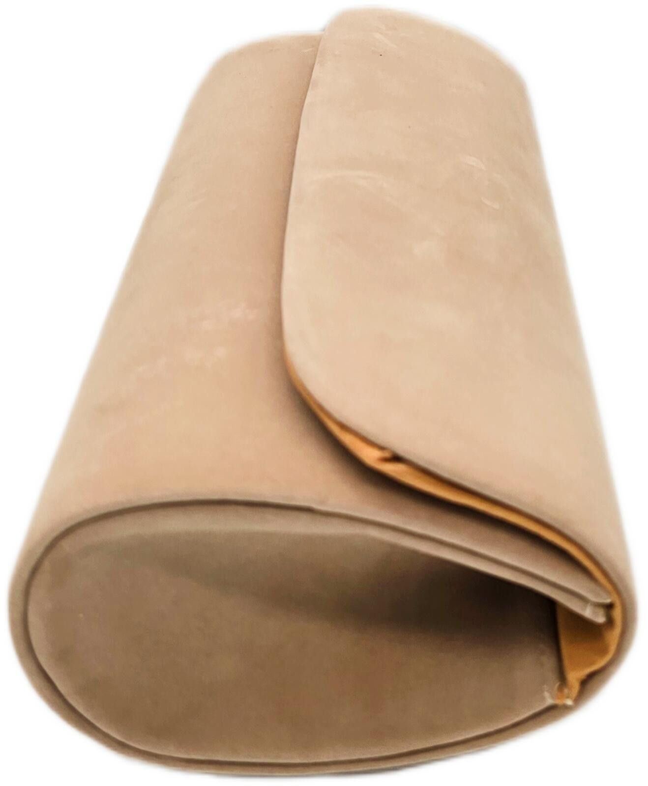 Unknown London Elegant Beige Suede Clutch with Silver Chain Strap Size ONE SIZE - 6 Thumbnail
