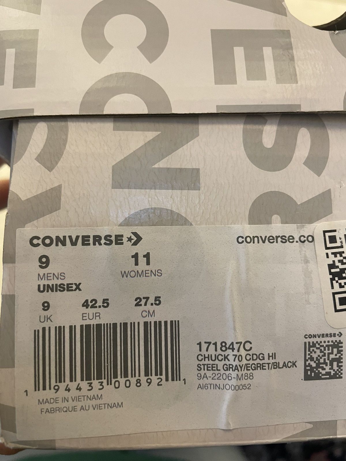 Comme des Garcons × Converse Converse Chuck Taylor All Star Comme Des Garcons CDG grey Size US 9 / EU 42 - 7 Thumbnail