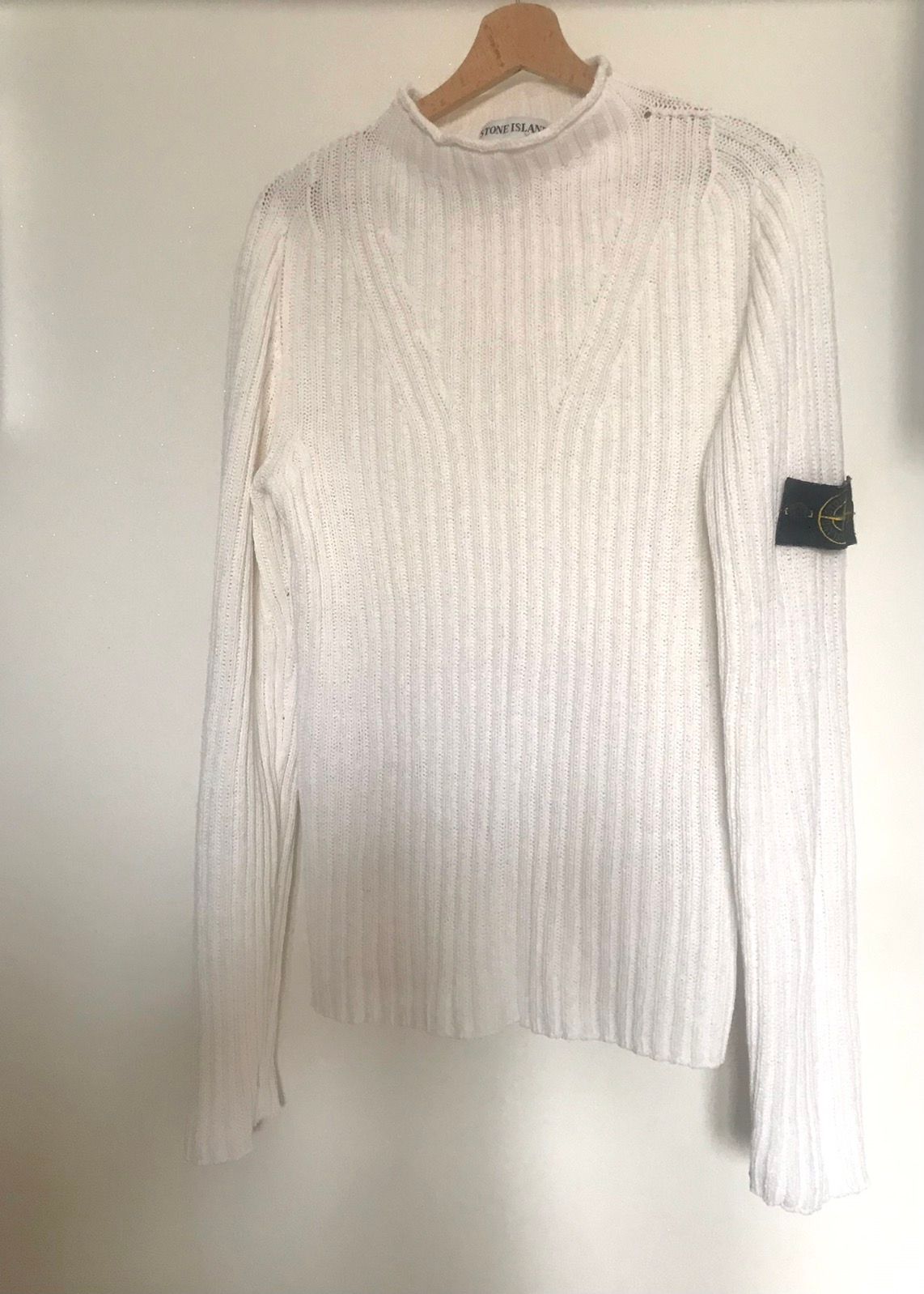 Pre-owned C P Company X Massimo Osti Stone Island Knitted Sweater In White