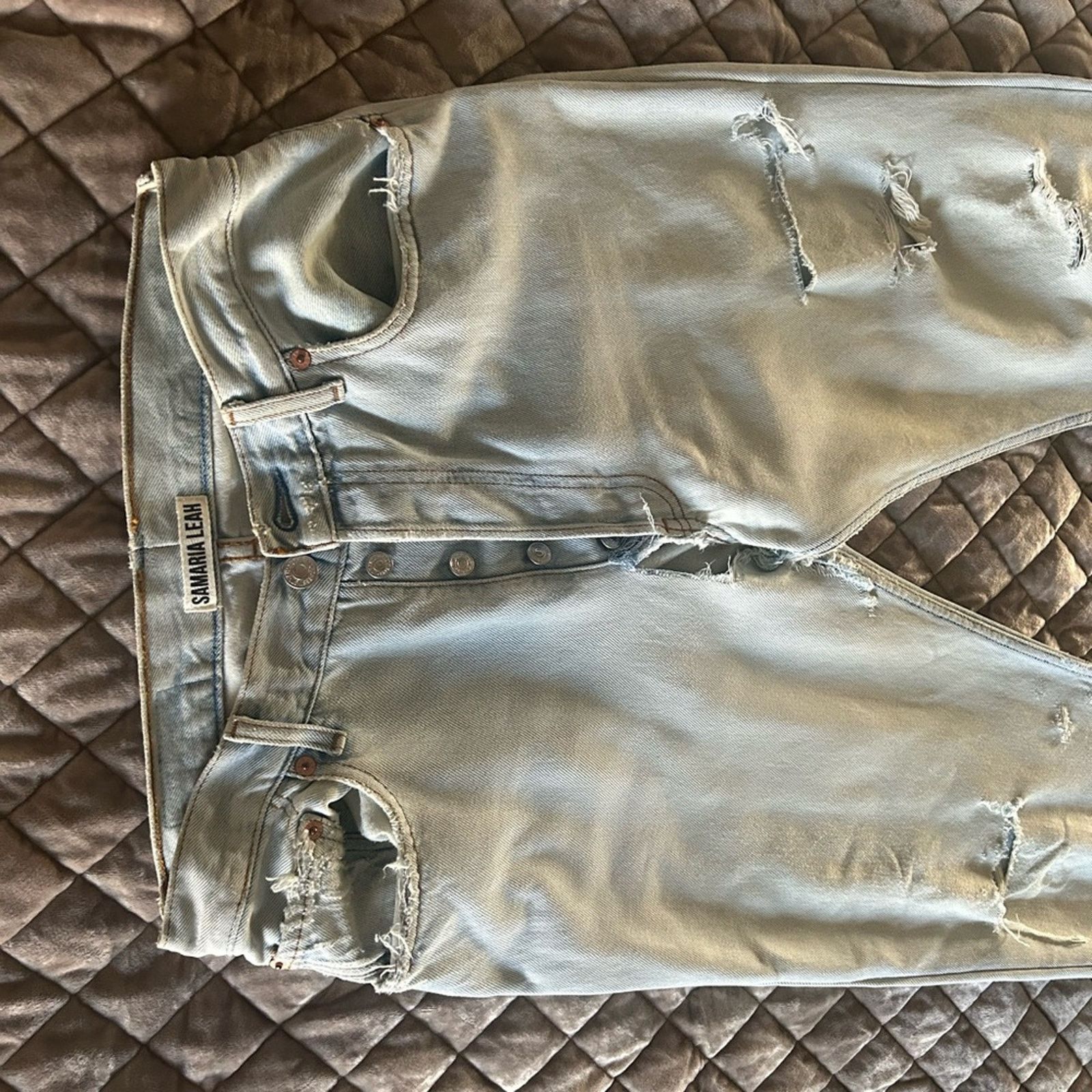 Levi's Samaria Leah Levis Aquarius Custom Distressed Jeans Size 30" / US 8 / IT 44 - 10 Thumbnail