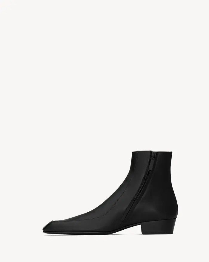 Saint Laurent Paris o1s1wg110126 799799 Augustin Boots in Smooth Leather Black Size US 13 / EU 46 - 3 Thumbnail