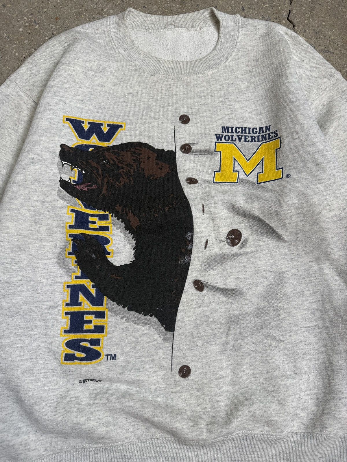 Vintage 1990’s Michigan Wolverines Nutmeg Vintage Crewneck Size US L / EU 52-54 / 3 - 3 Thumbnail