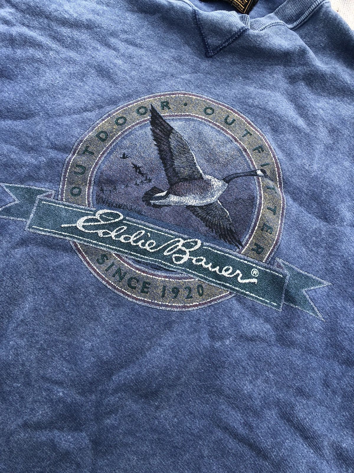 Eddie Bauer × Vintage Vintage hunting Eddie Bauer Sweatshirt Duck Xl faded Size US XL / EU 56 / 4 - 3 Thumbnail