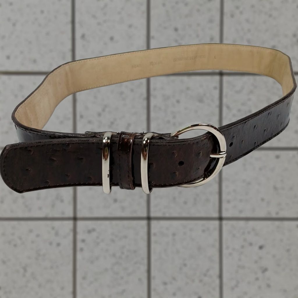 Vintage ROLFS Size L Full Grain Leather Belt Dark Brown Silver Buckle Womens Belt Size ONE SIZE - 1 Thumbnail