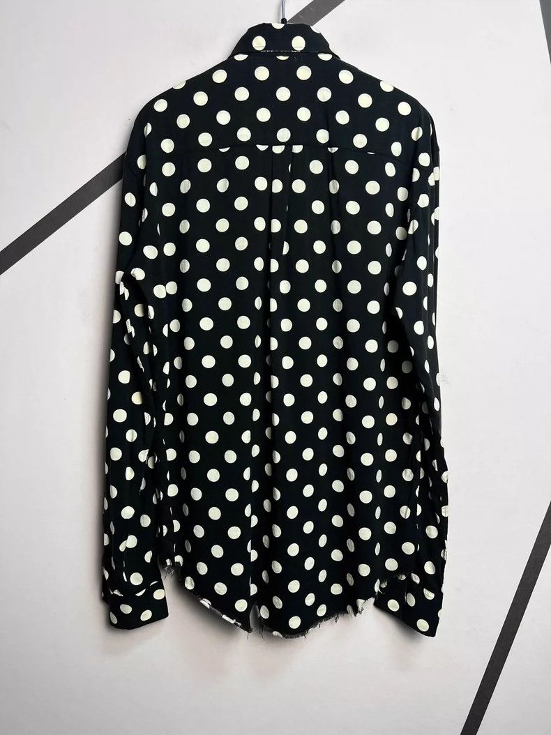 Saint Laurent Paris Saint Laurent Paris size 38 Fringed black and white polka- Size US M / EU 48-50 / 2 - 2 Thumbnail
