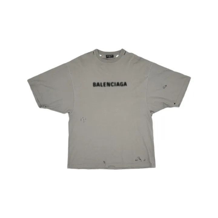 Balenciaga Balenciaga Balenciaga Distressed Gray Graphic Tshirt -2507 Size US XS / EU 42 / 0 - 2 Thumbnail