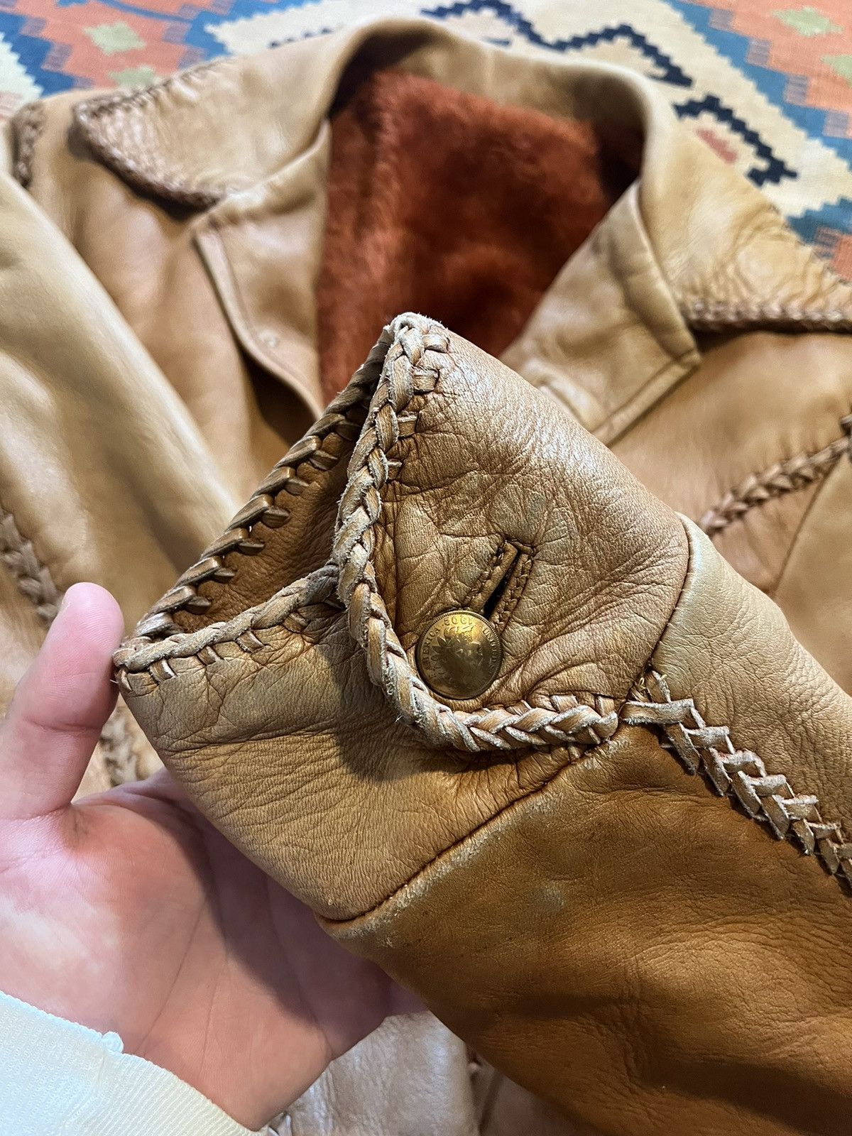 Vintage cropped leather jacket cowboy calf skin RARE 50’s western Size US S / EU 44-46 / 1 - 12 Thumbnail