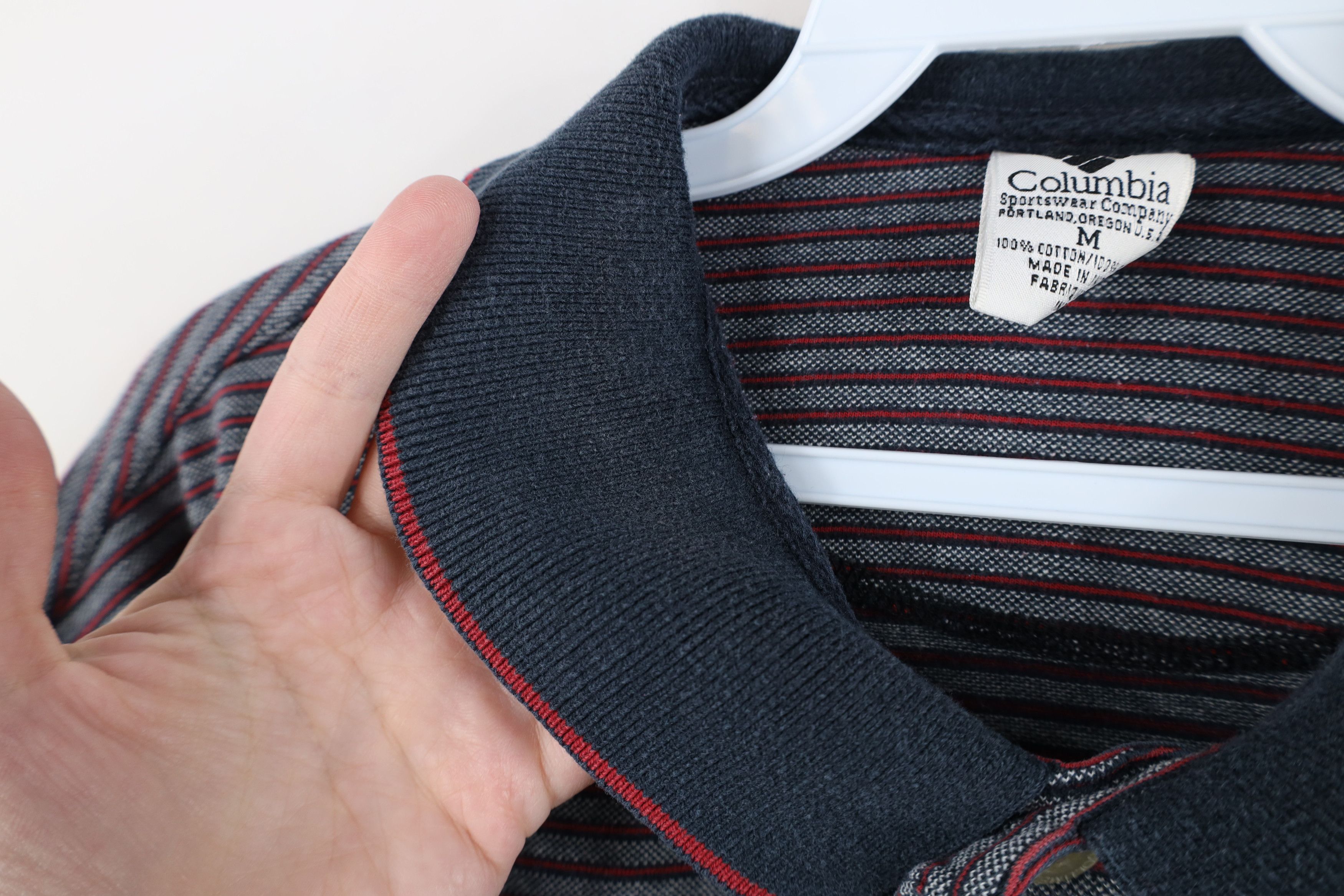Columbia Vintage 90s Columbia Golf Spell Out Striped Knit Polo Shirt Size US M / EU 48-50 / 2 - 10 Thumbnail