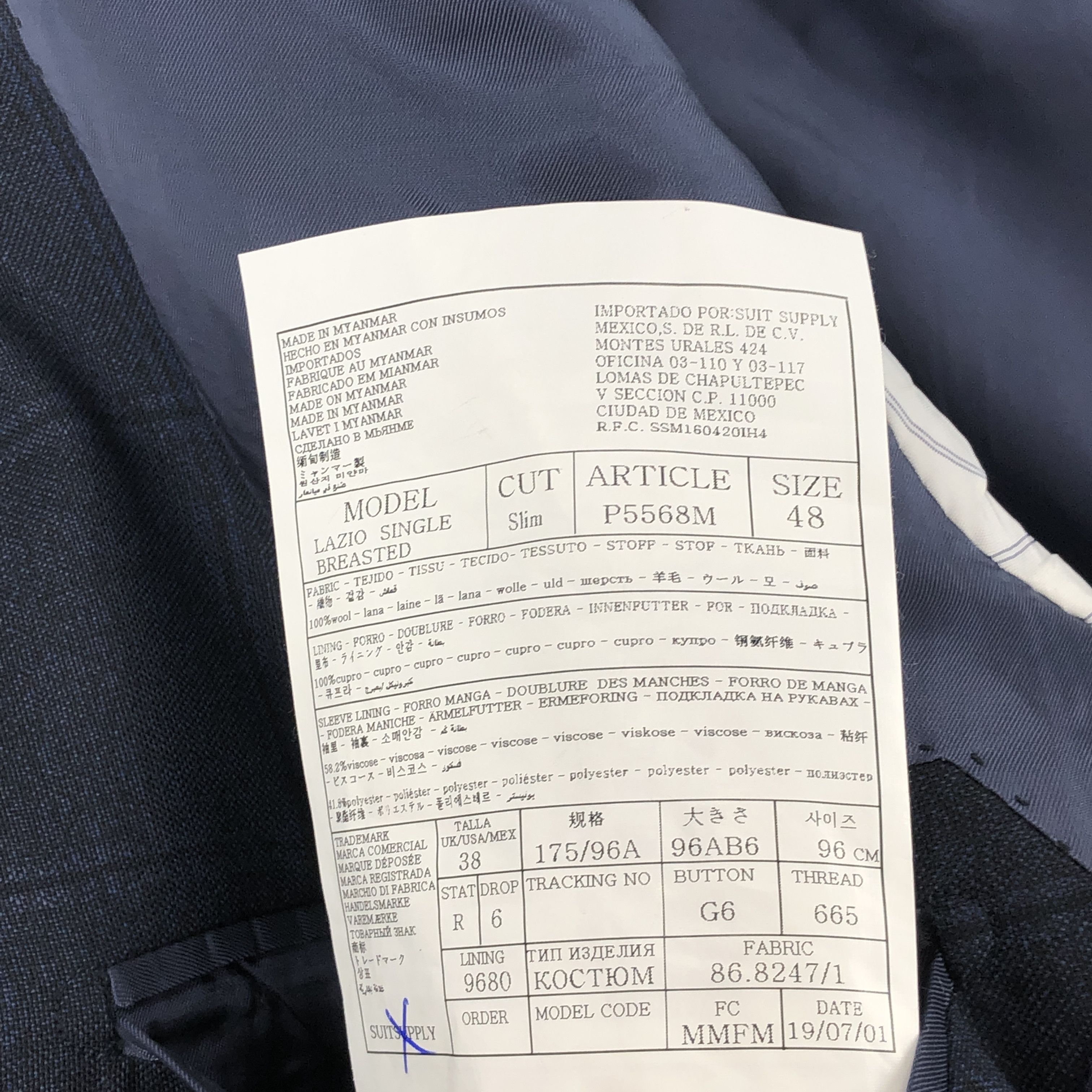 Suitsupply Lazio Single Breasted Wool Blazer Size EU:48; UK:38; US:38S Size 38S - 9 Thumbnail