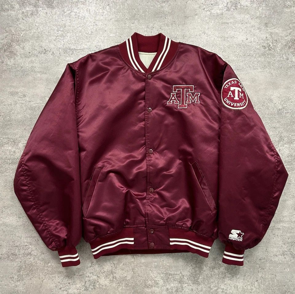 NCAA × Starter × Vintage NCAA TEXAS A&M AGGIES UNIVERSITY STARTER SATIN JACKET SIZE L Size US L / EU 52-54 / 3 - 1 Thumbnail