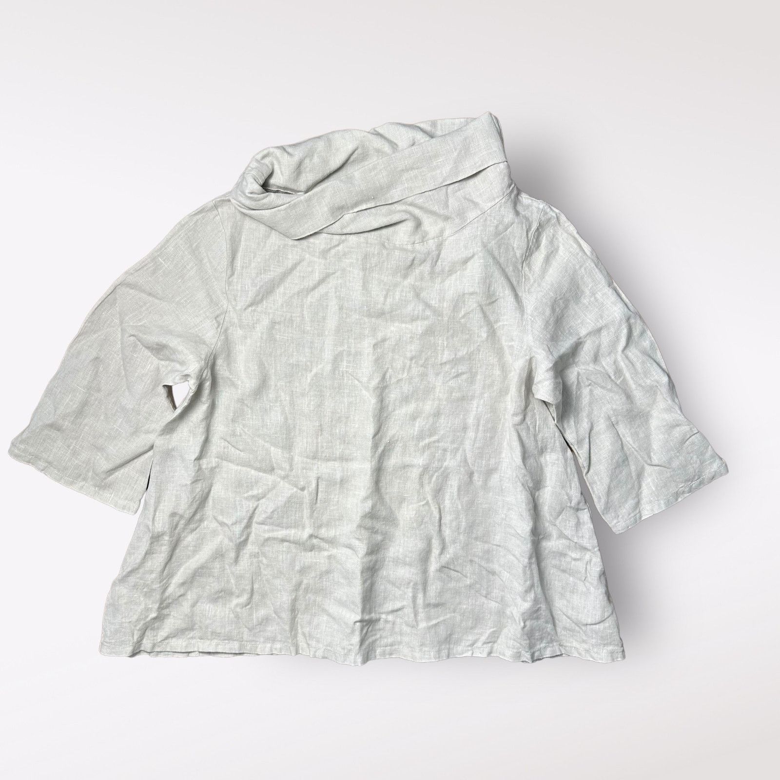 Bryn Walker Bryn Walker Etta Linen Cowl Neck Gray Blouse Top Size XS Size XS / US 0-2 / IT 36-38 - 1 Thumbnail
