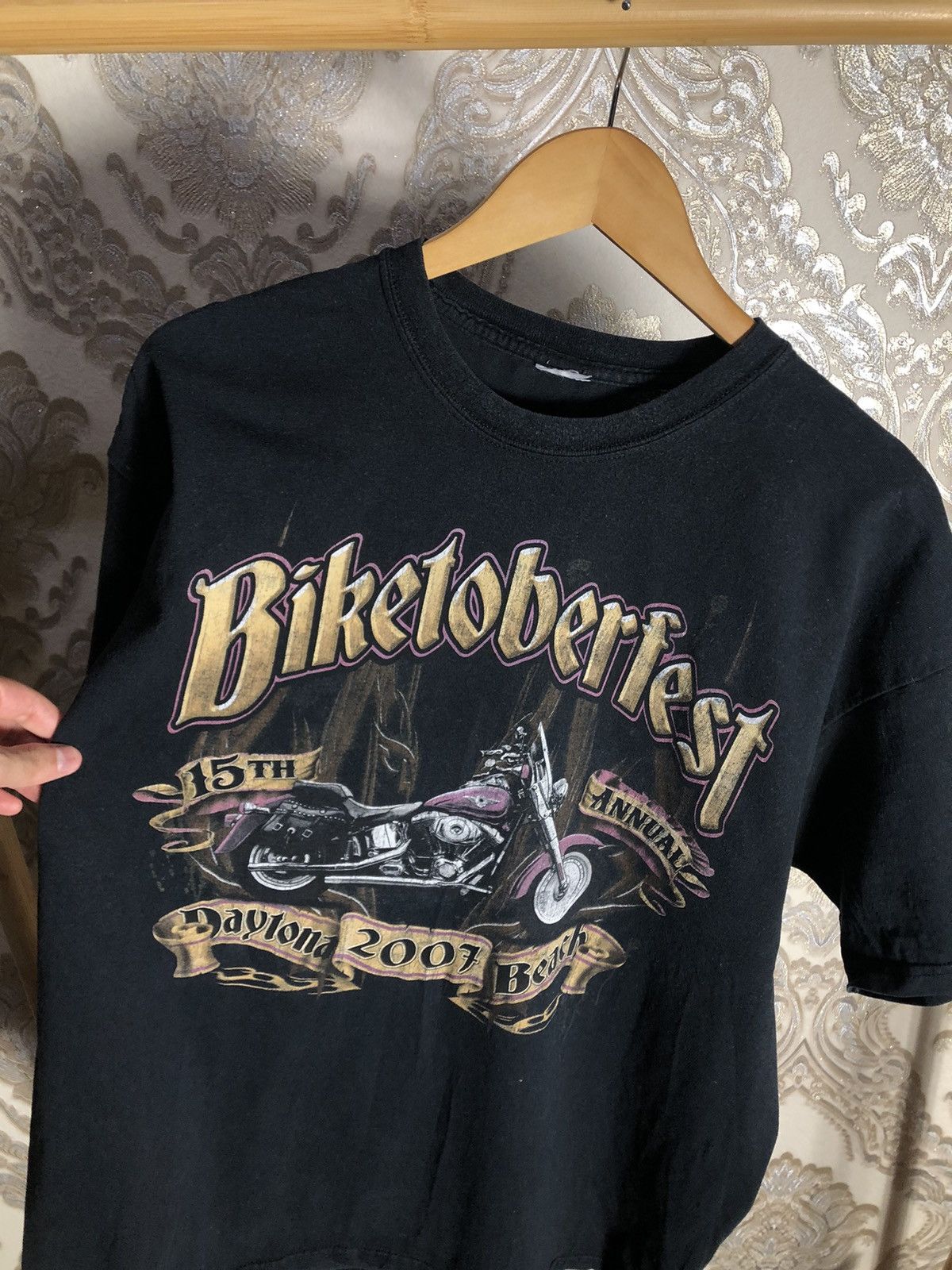Harley Davidson VERY RARE HARLEY DAVIDSON MOTORCYCLE DOUBLE PRINTED Y2K 90s Size US XL / EU 56 / 4 - 2 Thumbnail