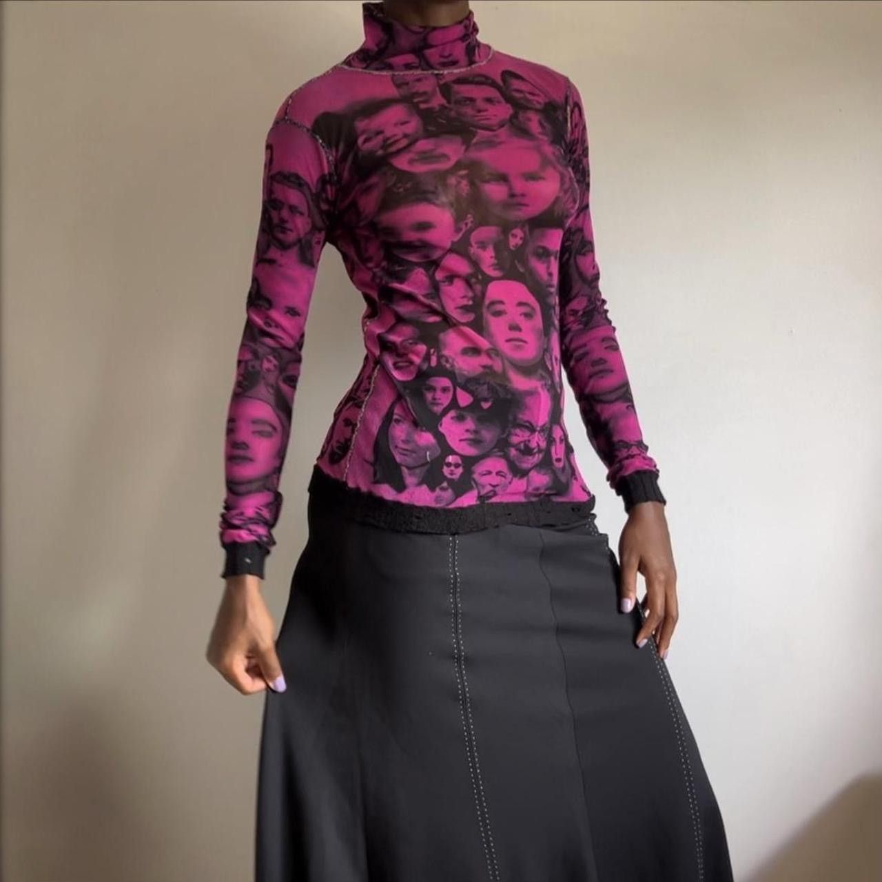 Jean Paul Gaultier Vintage Jean Paul Gaultier Faces Mesh Top Size L / US 10 / IT 46 - 3 Thumbnail