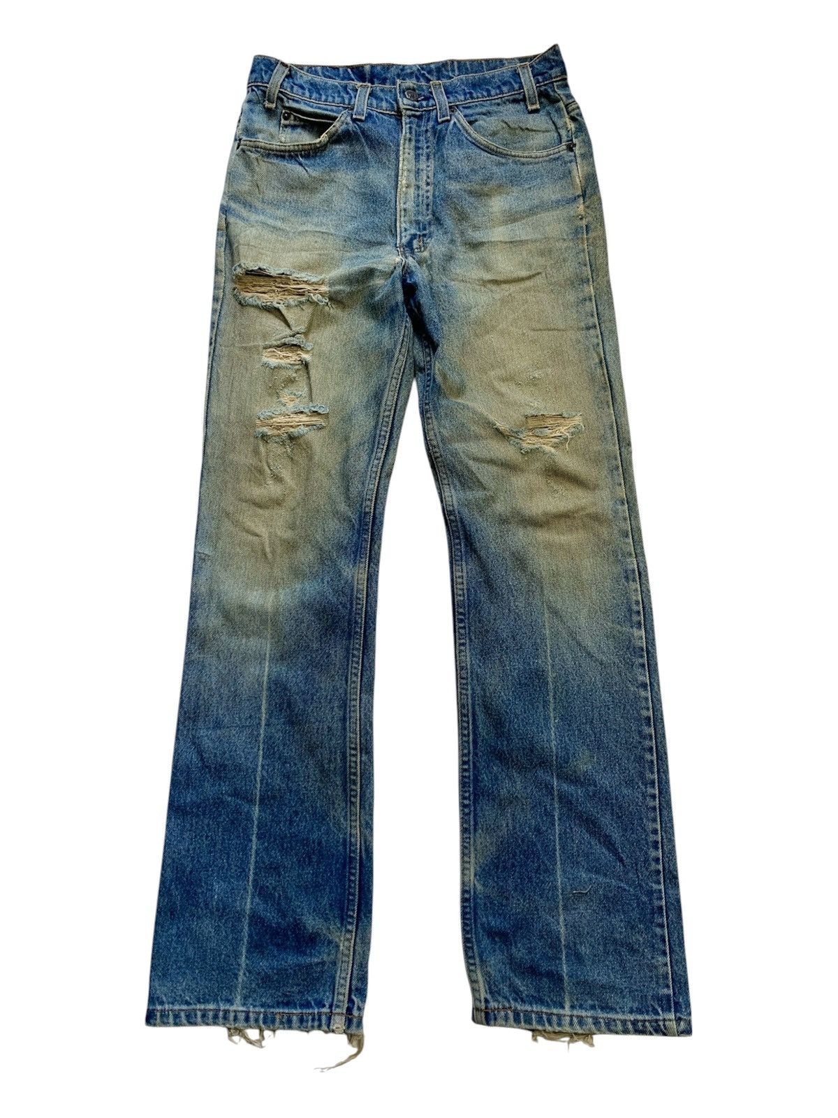 Levi's Vintage Clothing 80s levis 517 distressed blue jeans dirtyfade usa orange tab Size US 31 - 12 Thumbnail