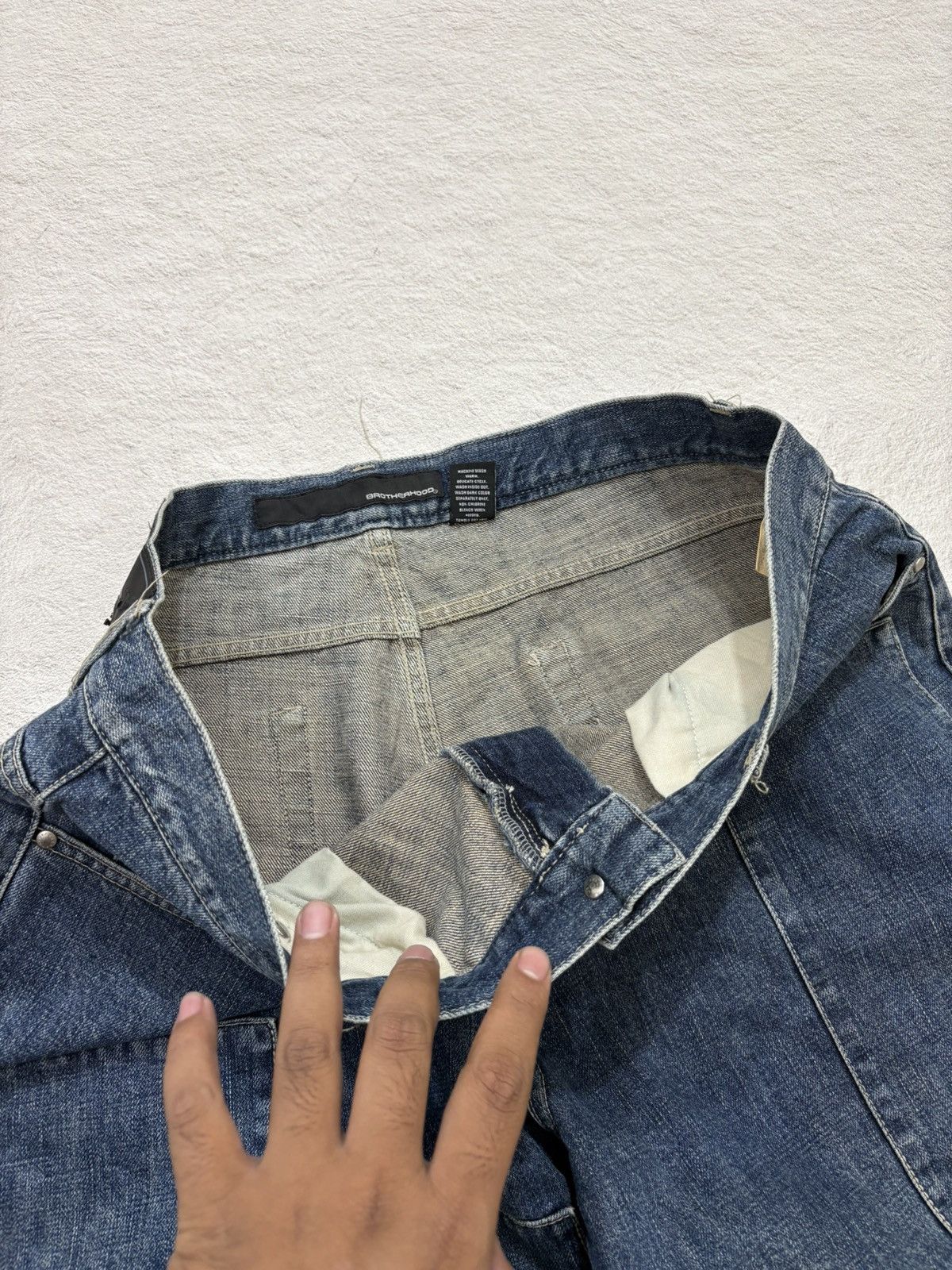 JNCO 2000s Brotherhood patchwork baggy denim y2k style Size US 38 / EU 54 - 7 Thumbnail