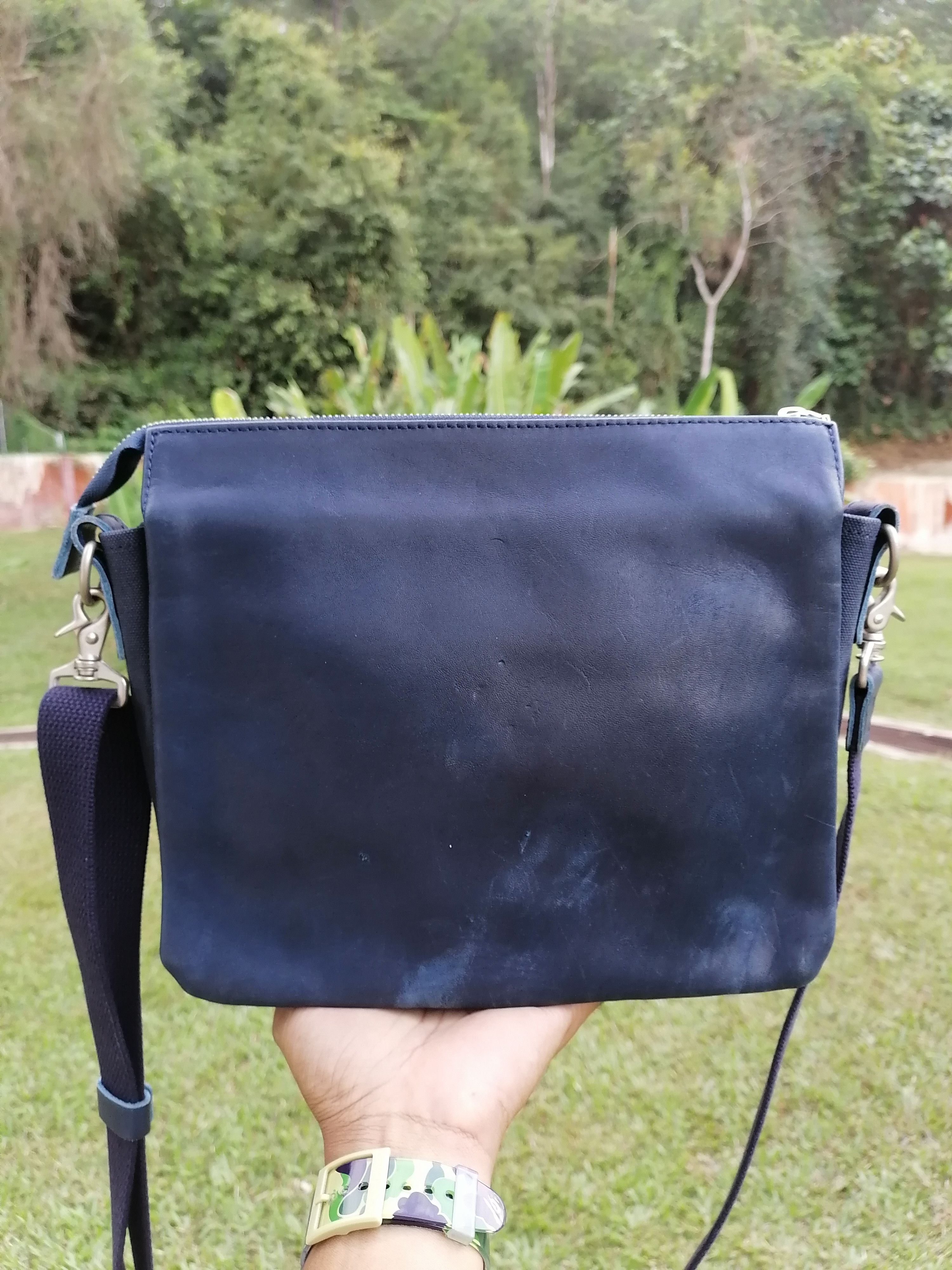 Japanese Brand Japan Leather Craft Baggy Port Canvas Leather Crossbody Bag Size ONE SIZE - 4 Thumbnail