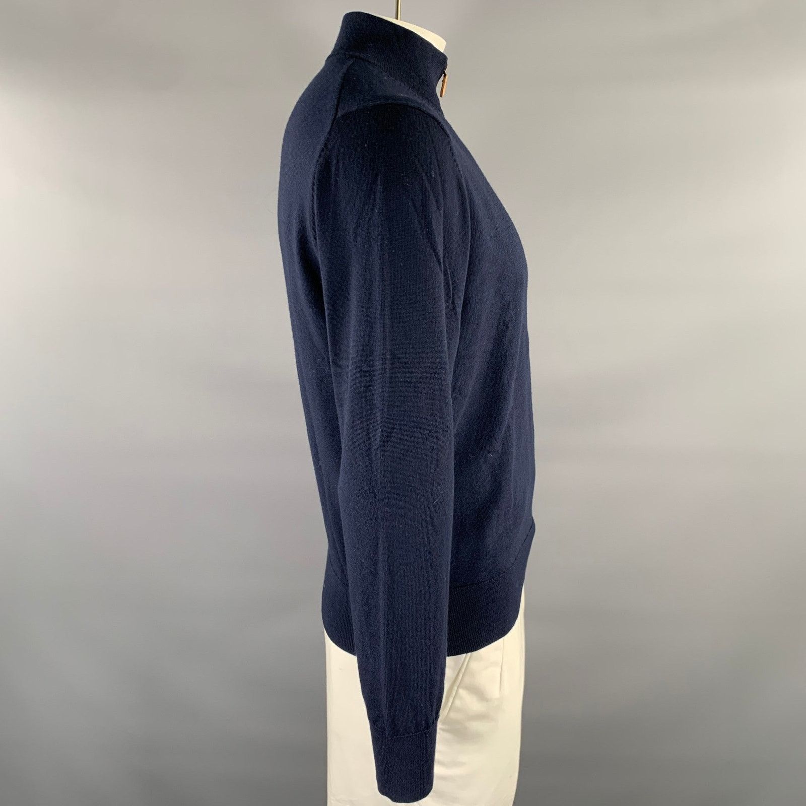 Brooks Brothers BROOKS BROTHERS Size L Navy Knitted Wool Quarter Zip Sweater Size US L / EU 52-54 / 3 - 3 Thumbnail