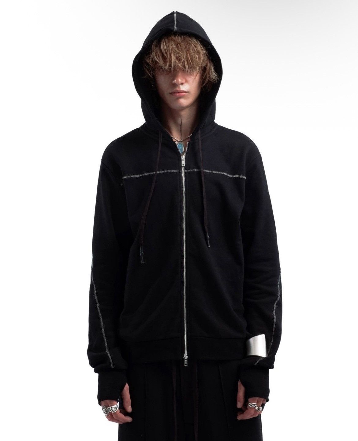 OBJECT 22 Nicholas Le Contrast Stitch Hoodie Size US M / EU 48-50 / 2 - 1 Thumbnail