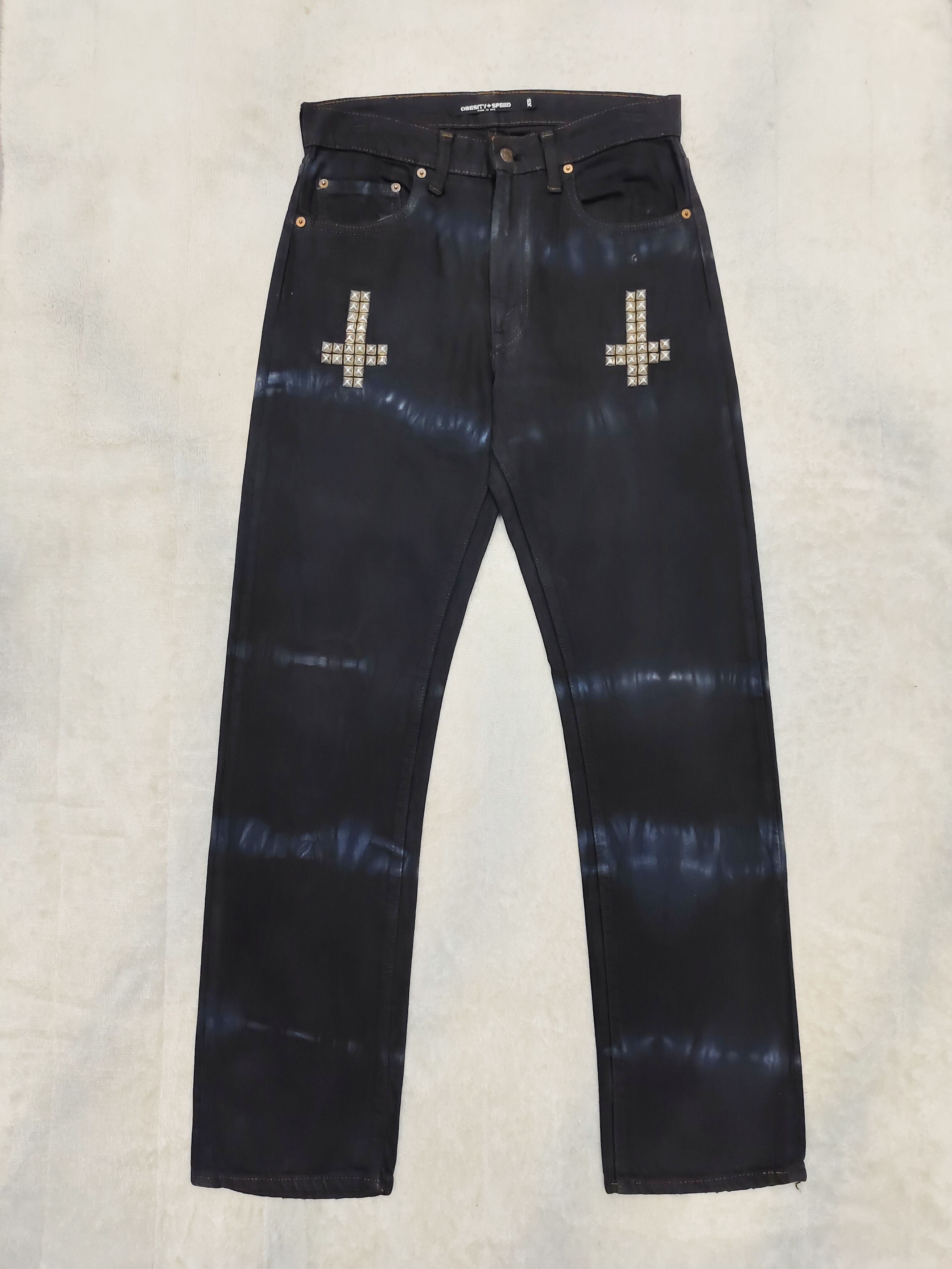 Seditionaries RARE Obesity+Speed x Levis🔥Punk Gothic Cross Studded Tiedye Size US 30 / EU 46 - 3 Thumbnail