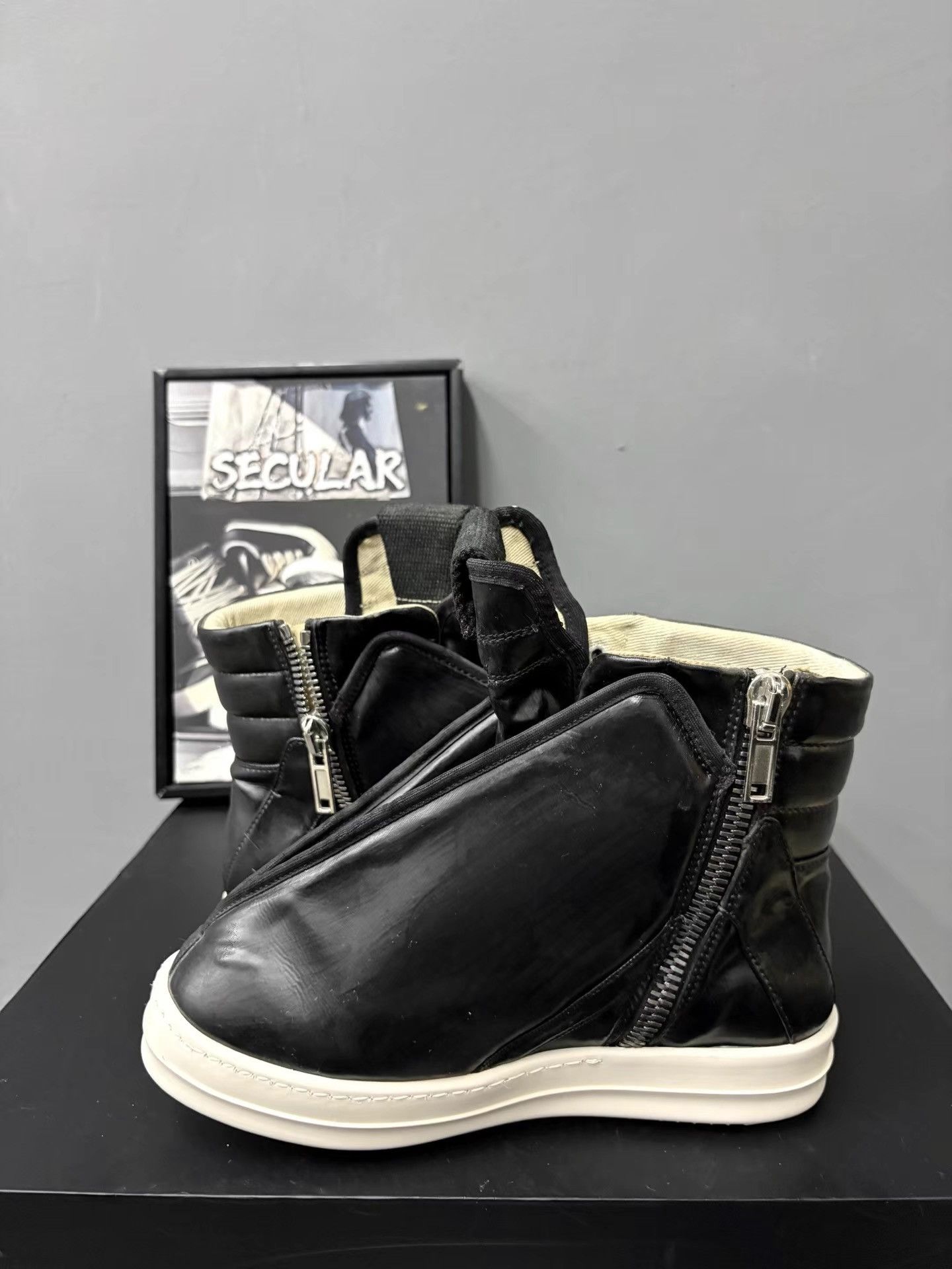 Rick Owens Rick Owens 17SS Leather Big Plane Hoof Dunk Closed Boots K34 Size US 6 / IT 36 - 5 Thumbnail