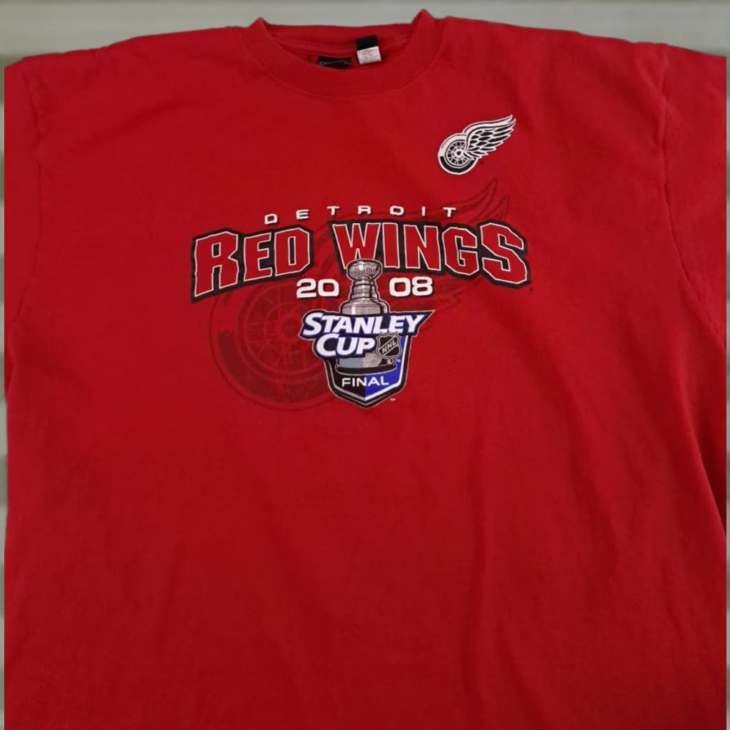Vintage Vintage Detroit Red Wings Hockey 2008 Stanley Cup T-Shirt LG Gear for Sports Size US XXL / EU 58 / 5 - 1 Thumbnail