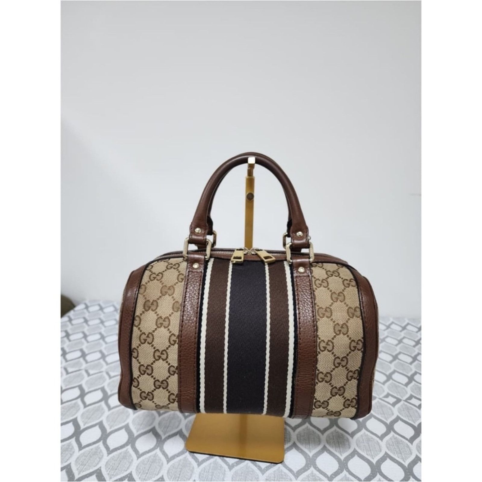 Gucci Authentic Gucci GG Canvas Top Handle Bag Brown/Beige Size ONE SIZE - 1 Thumbnail