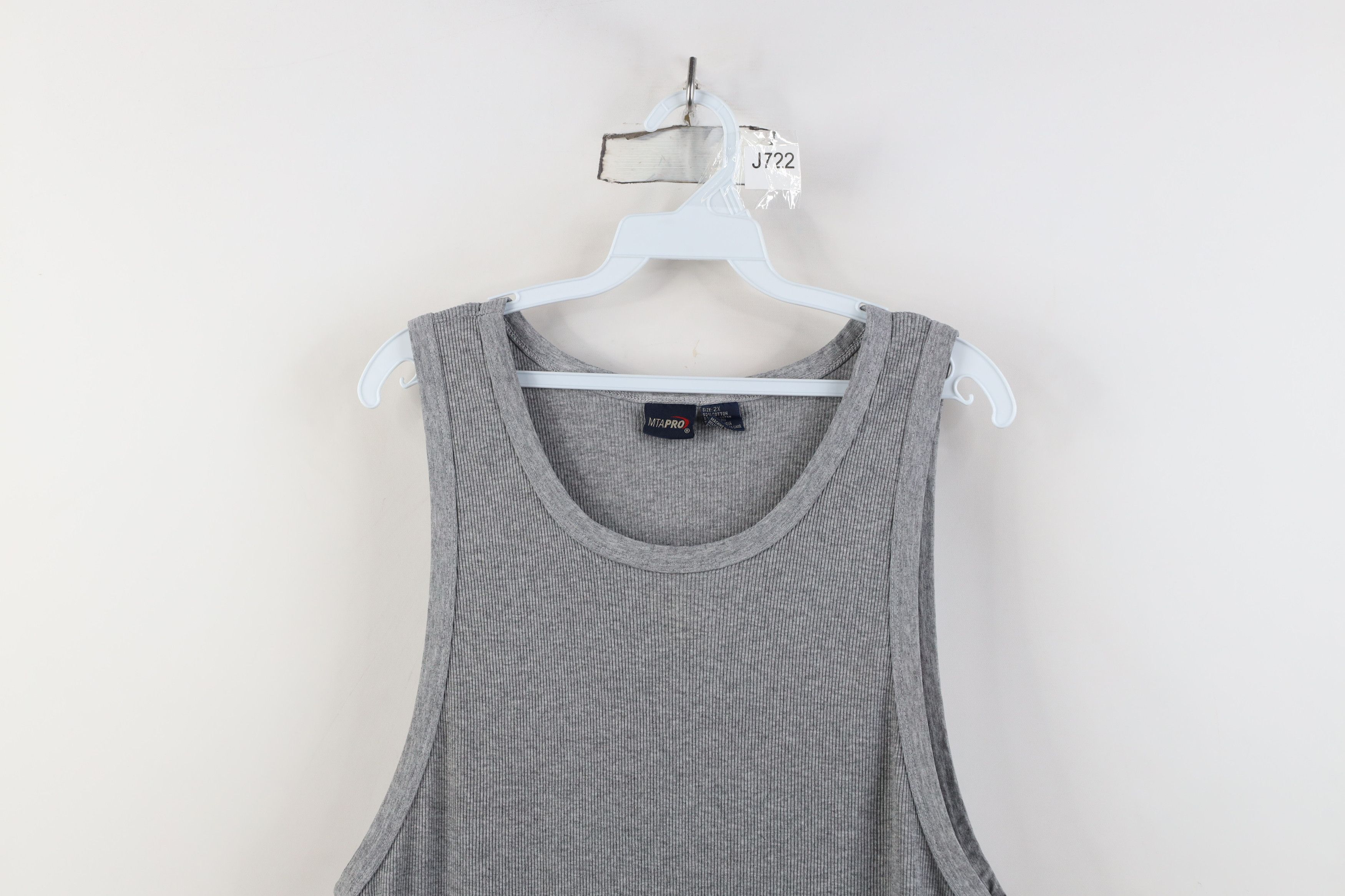 Vintage Vintage 90s Y2K Streetwear Wife Beater Tank Top T-Shirt Gray Size US XXL / EU 58 / 5 - 2 Thumbnail