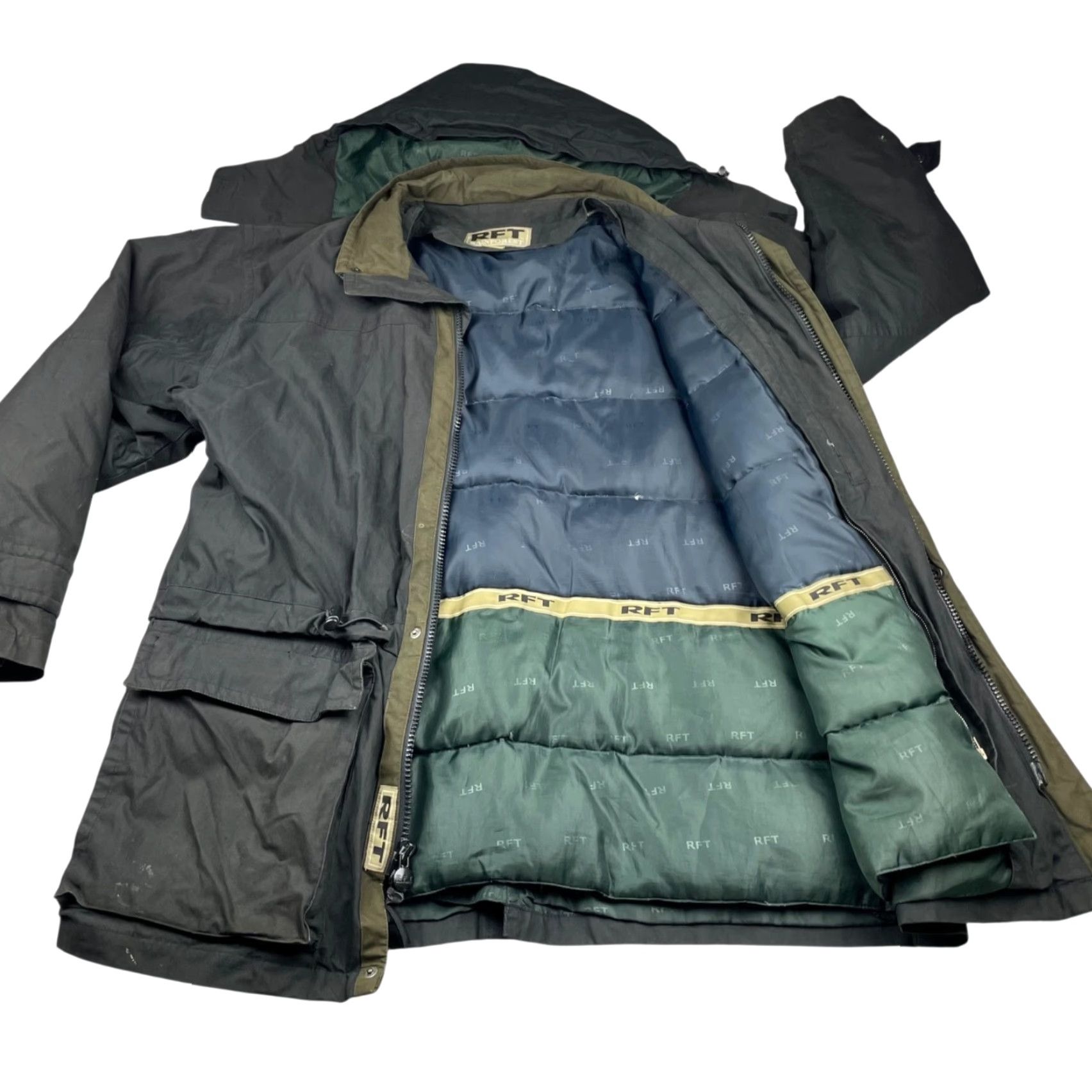 Vintage RFT Rainforest Men's 3-in-1 Parka Jacket Black Large 3-in-1 Hooded Removable Lining Down Insulation Full Zip Jacket Mens Size US L / EU 52-54 / 3 - 3 Thumbnail