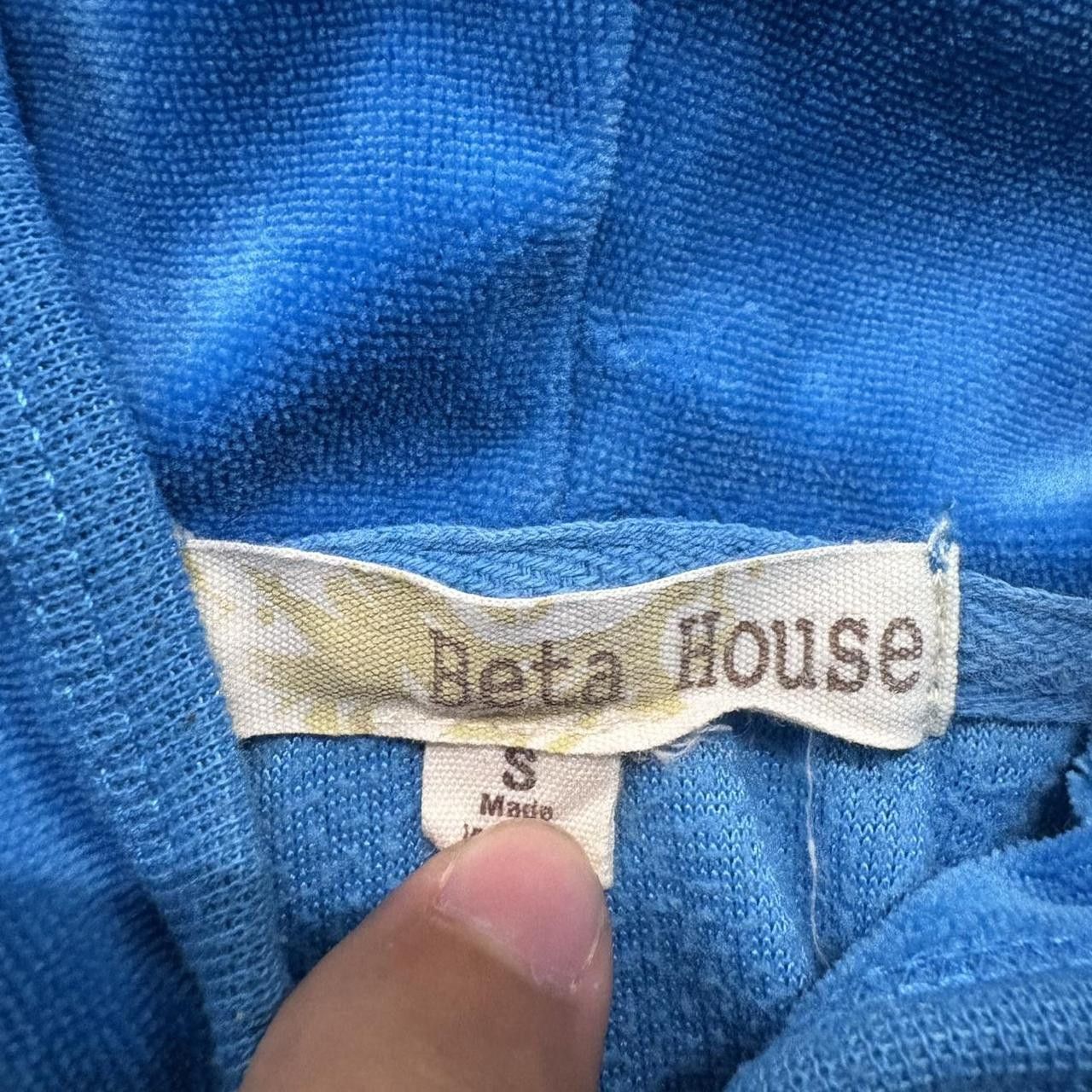 Vintage Crazy Vintage Y2K/2000s Velvet Silk Baby Blue Beta House Zipup Hoodie! Size US S / EU 44-46 / 1 - 3 Thumbnail