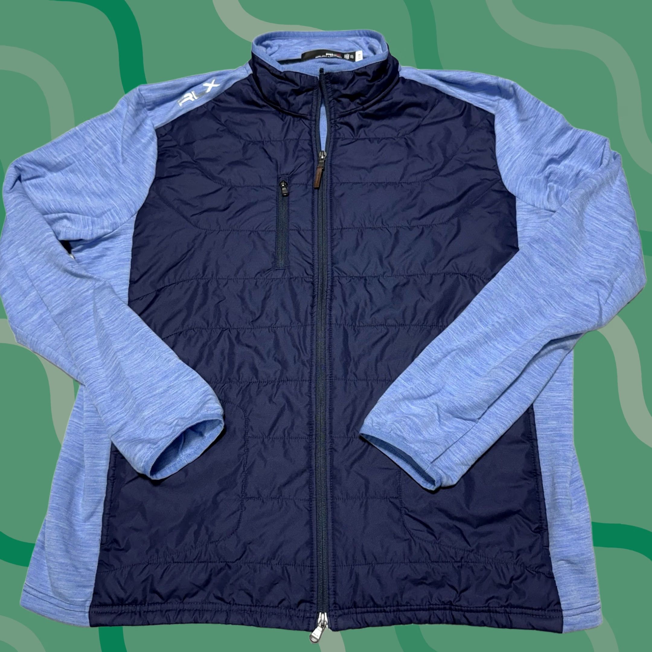 RLX Ralph Lauren RLX Ralph Lauren Jacket Mens 2XL Blue Hybrid Mockneck Zip Pockets Stand-Up Collar Wool Blend Essential Jacket Size US XXL / EU 58 / 5 - 1 Thumbnail