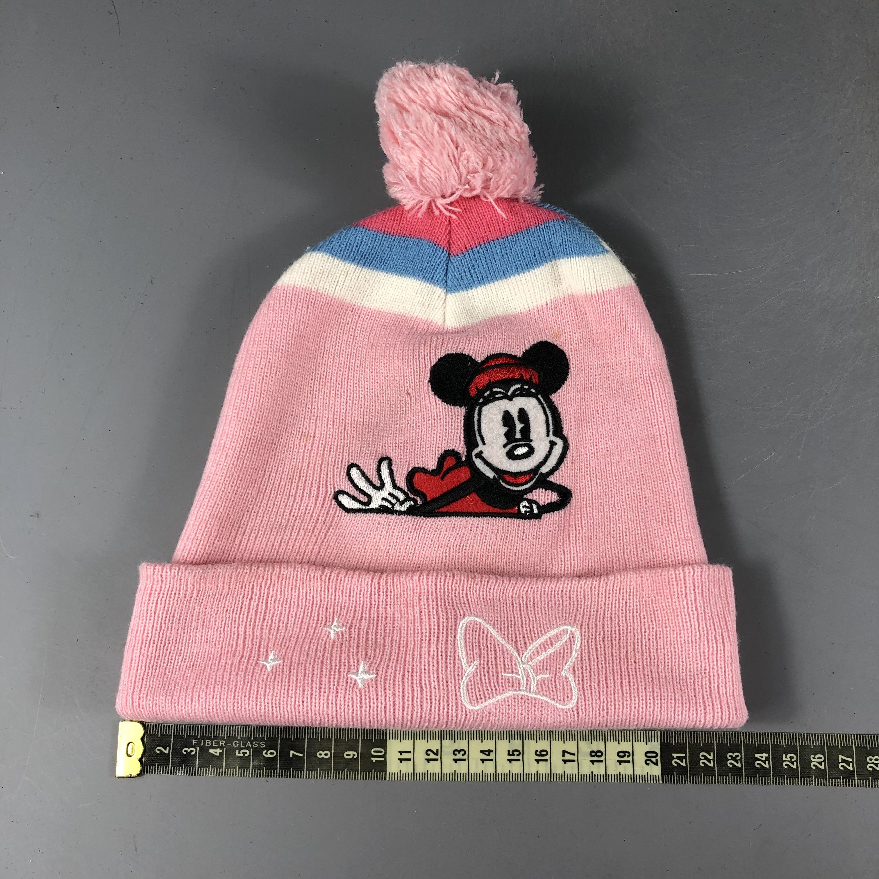 Disney × Mickey Mouse × Vintage Womens Minnie Mouse Bobble Beanie Snow Hat Snow Cap -D1076 Size ONE SIZE - 4 Thumbnail